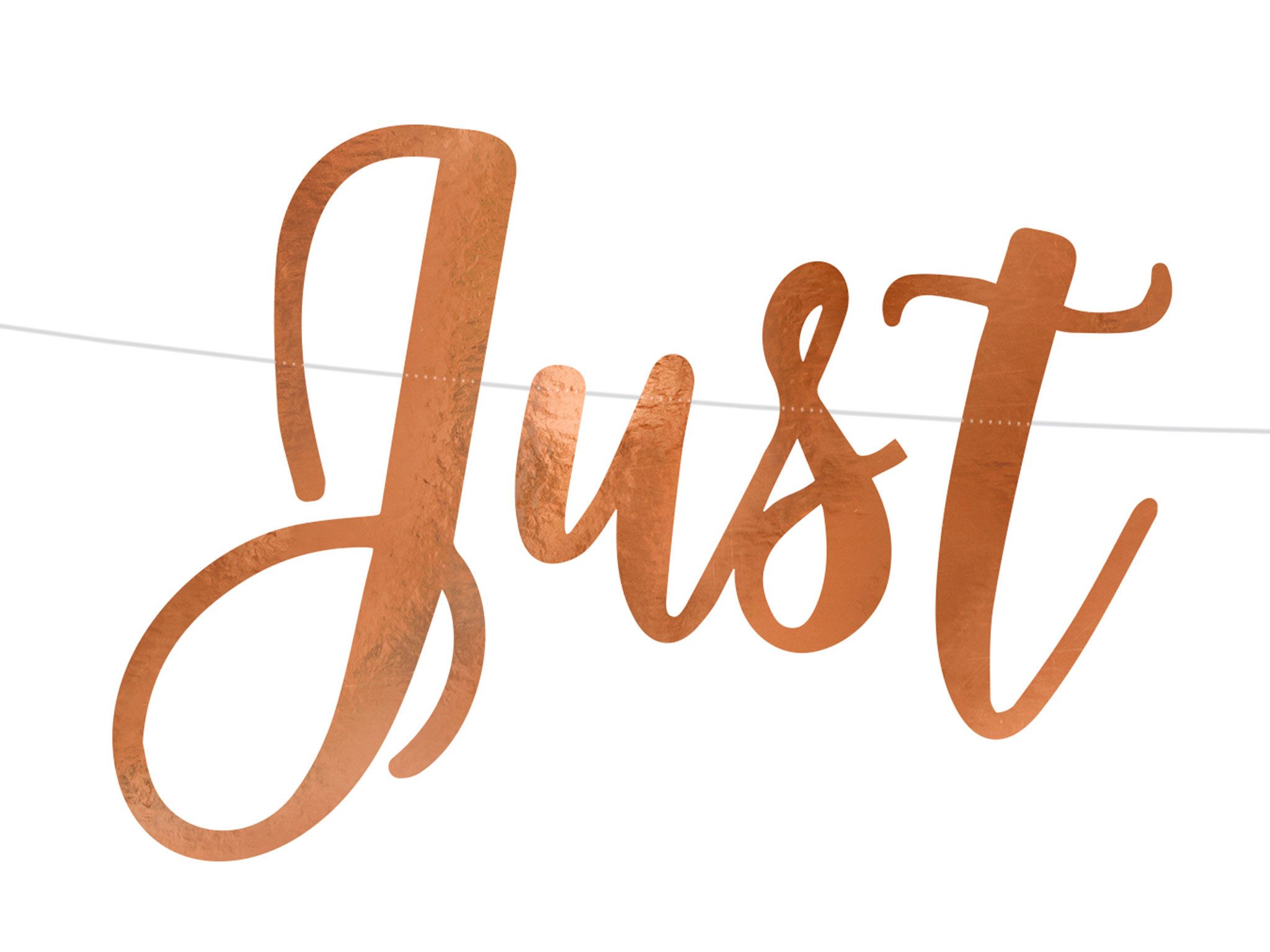 partydeco Girlande, Girlande Just Married 77x20cm Papier Hochzeit Rosegold