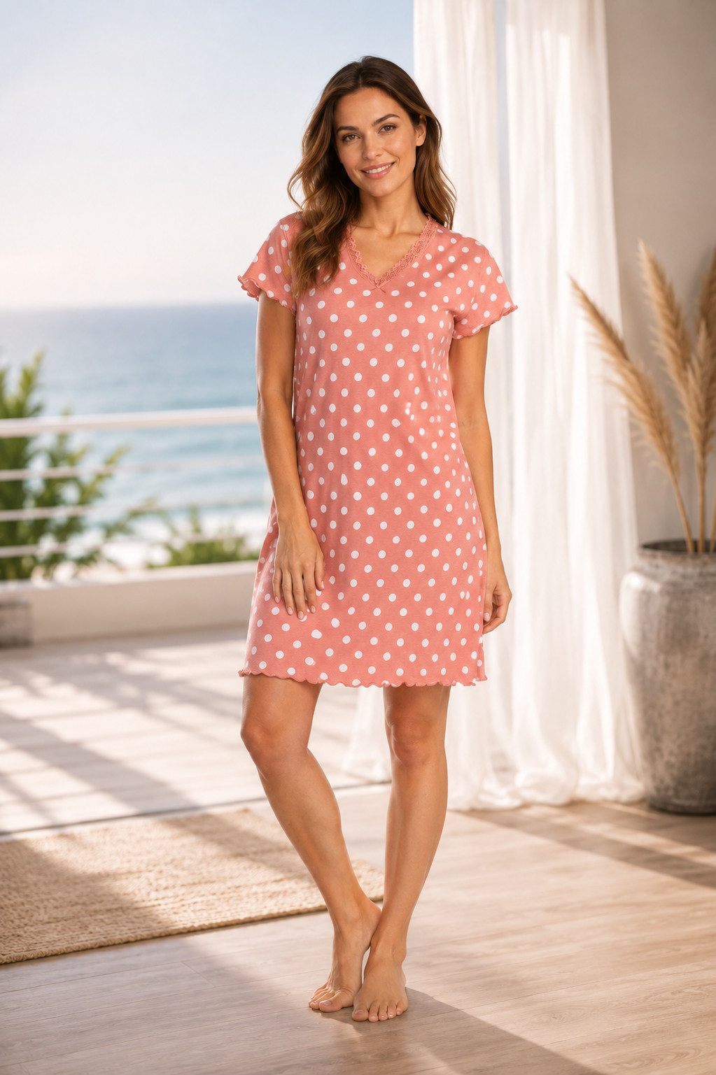 Consult-Tex Nachthemd Damen Kurzarm Nachthemd DW888 aus Single-Jersey