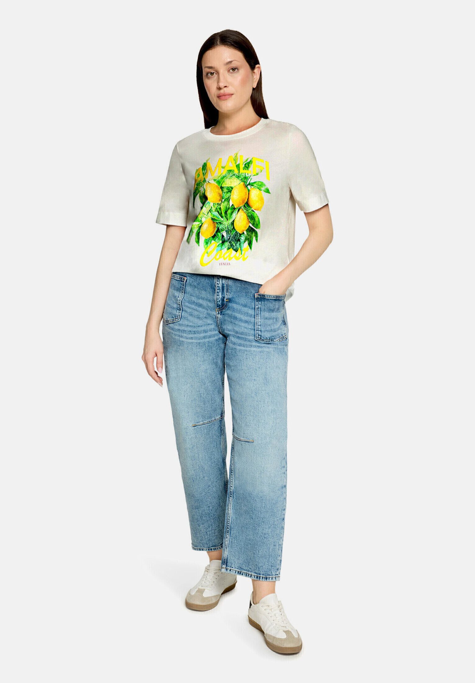 Cartoon Kurzarmshirt Damen mit Rundhalsausschnitt (1-tlg)