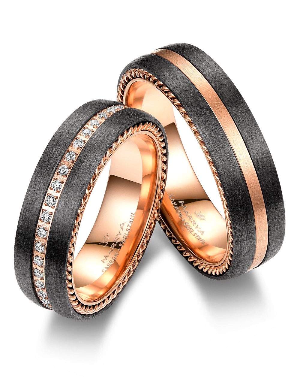 MARRYA Partnerring Carbon Ringe Trauringe Eheringe Partnerringe