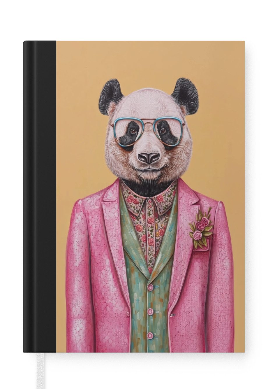 MuchoWow Notizbuch Panda - Anzug - Sonnenbrille - Blau, Notebook, Notizblock a5, Tagebuch, Journal Liniert