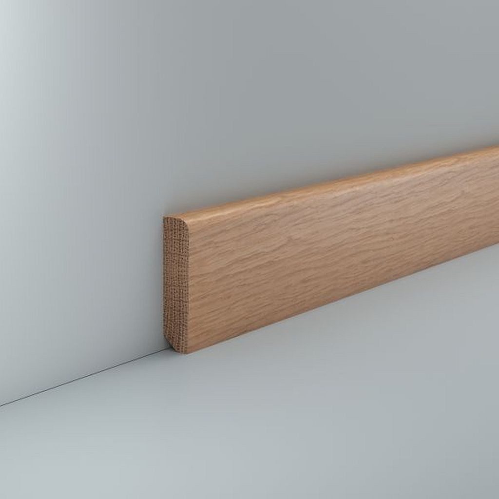 Südbrock Sockelleiste Sockelleiste Eiche 13 x 58 Massivholz Lackiert Fußleiste, L: 240 cm, H: 5.8 cm, 1-St.