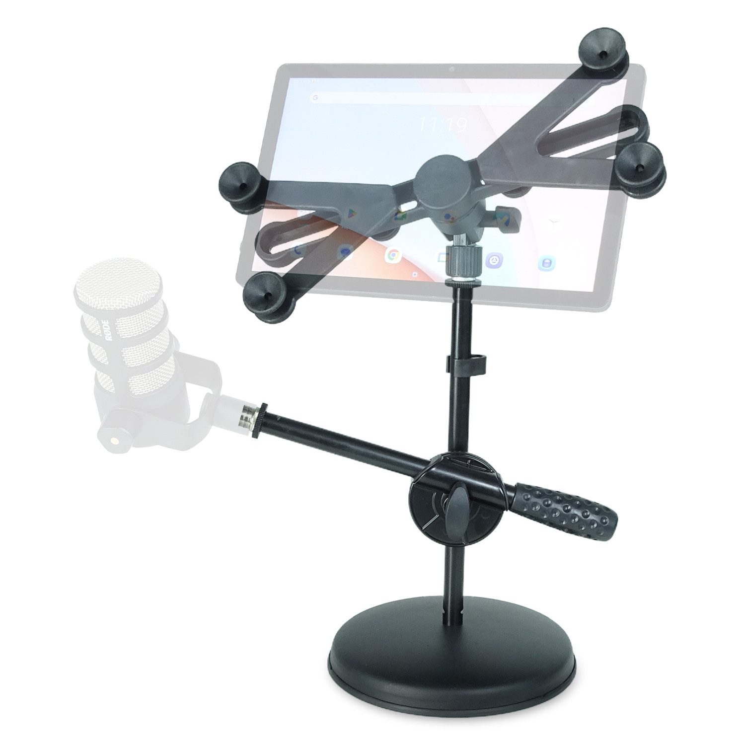 keepdrum Mikrofonständer keepdrum Mikrofonständer MS031 Tischstativ mit Tablet-Halter, (vielseitig einsetzbar, Tisch-Stativ, Tablet-Halterung), stabile Verarbeitung
