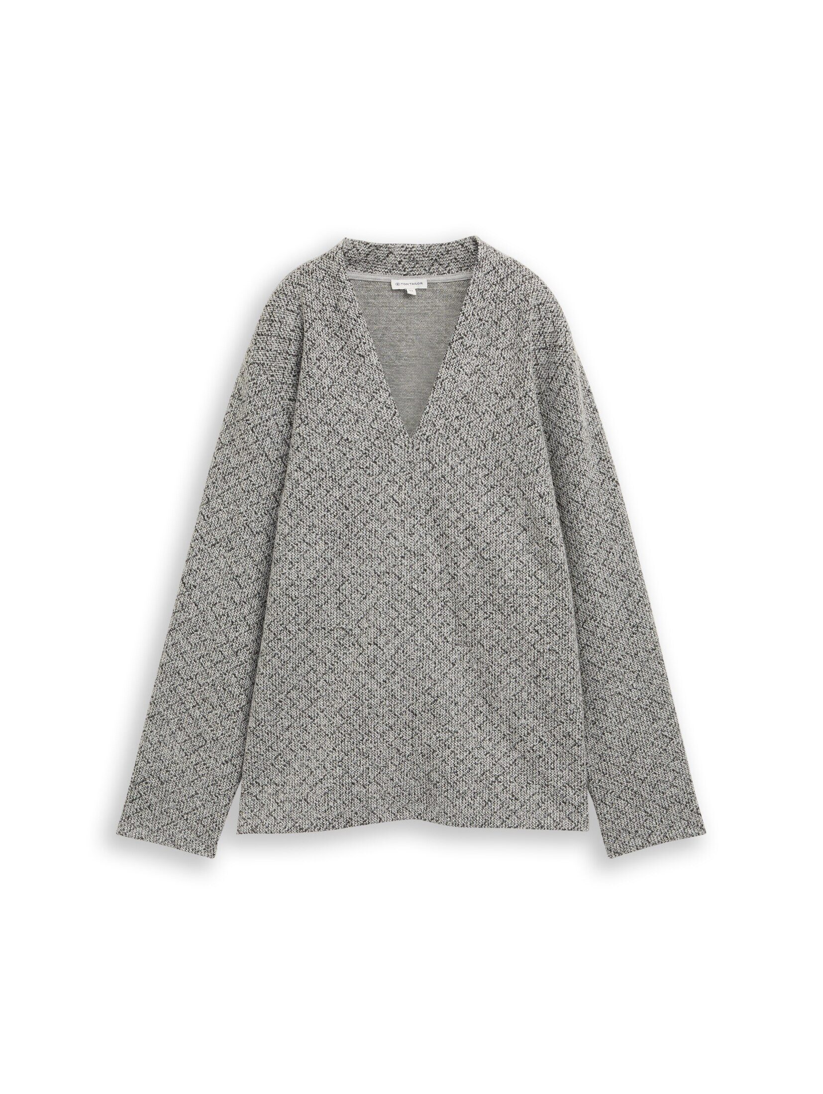 TOM TAILOR PLUS Sweatshirt Strick & Sweatshirts Plus Size - Sweatshirt mit V-Ausschnitt