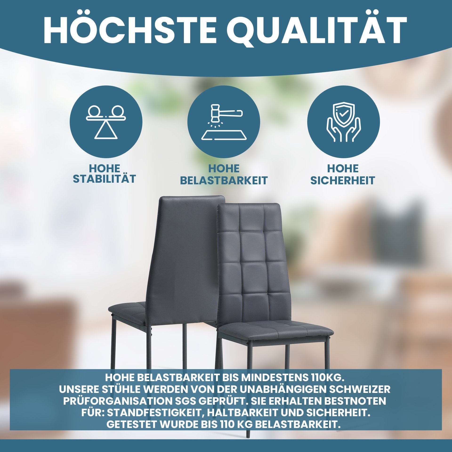 Albatros International Esszimmerstuhl Esszimmerstühle RIMINI 4er SET Grau E günstig online kaufen