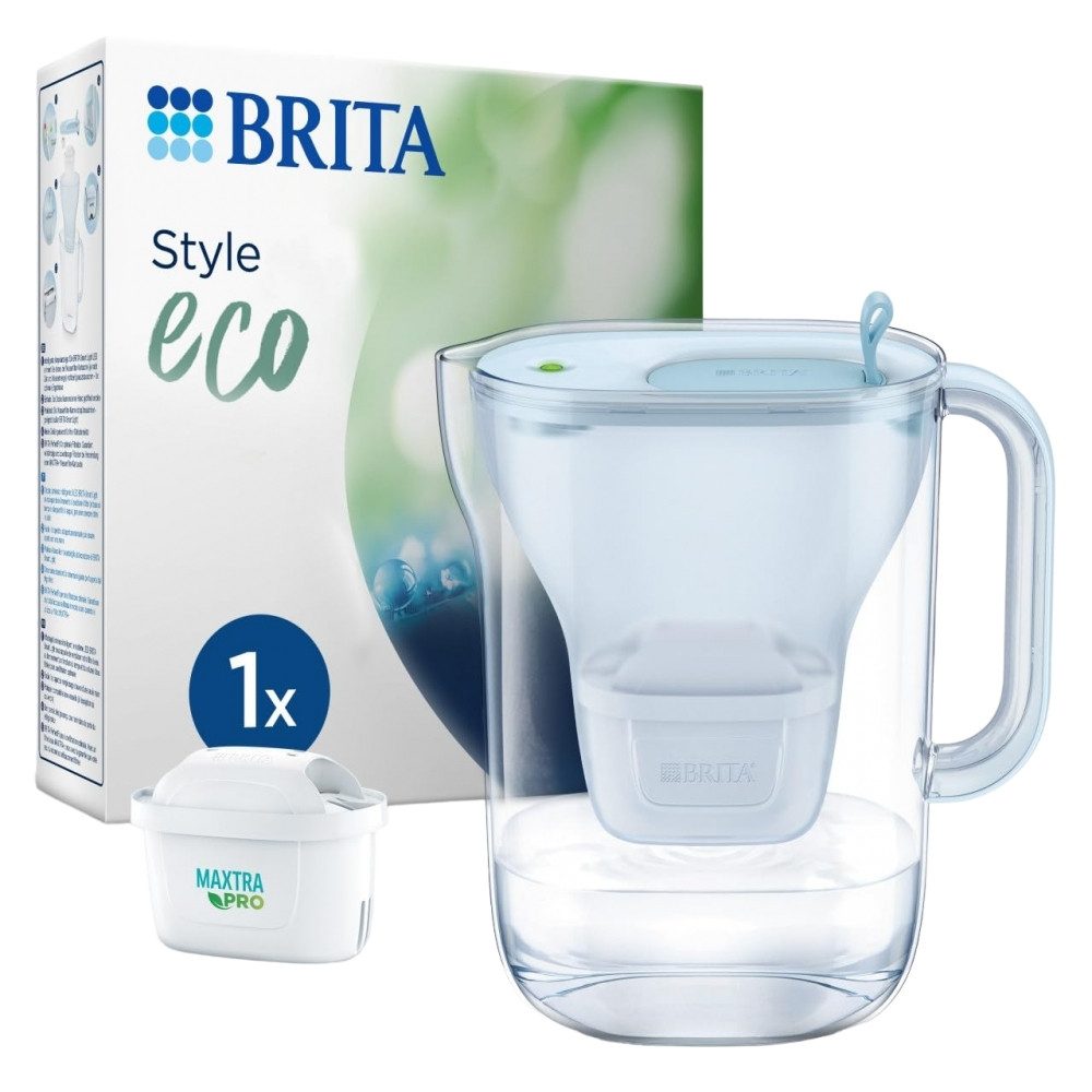 Wassersprudler Brita Style Wasserfilter Gletscherblau inkl. 3 Kartuschen.
