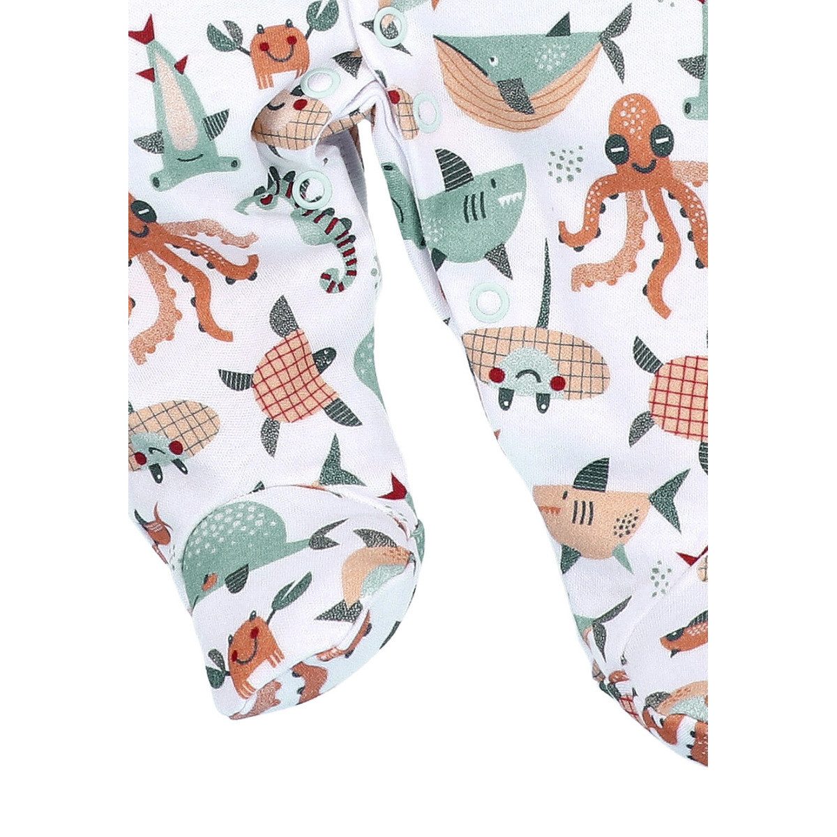 NINI Strampler Meerestiere Unisex Kinder Einteiler, Overall, Babyanzug, Babyoverall, Babyanzug