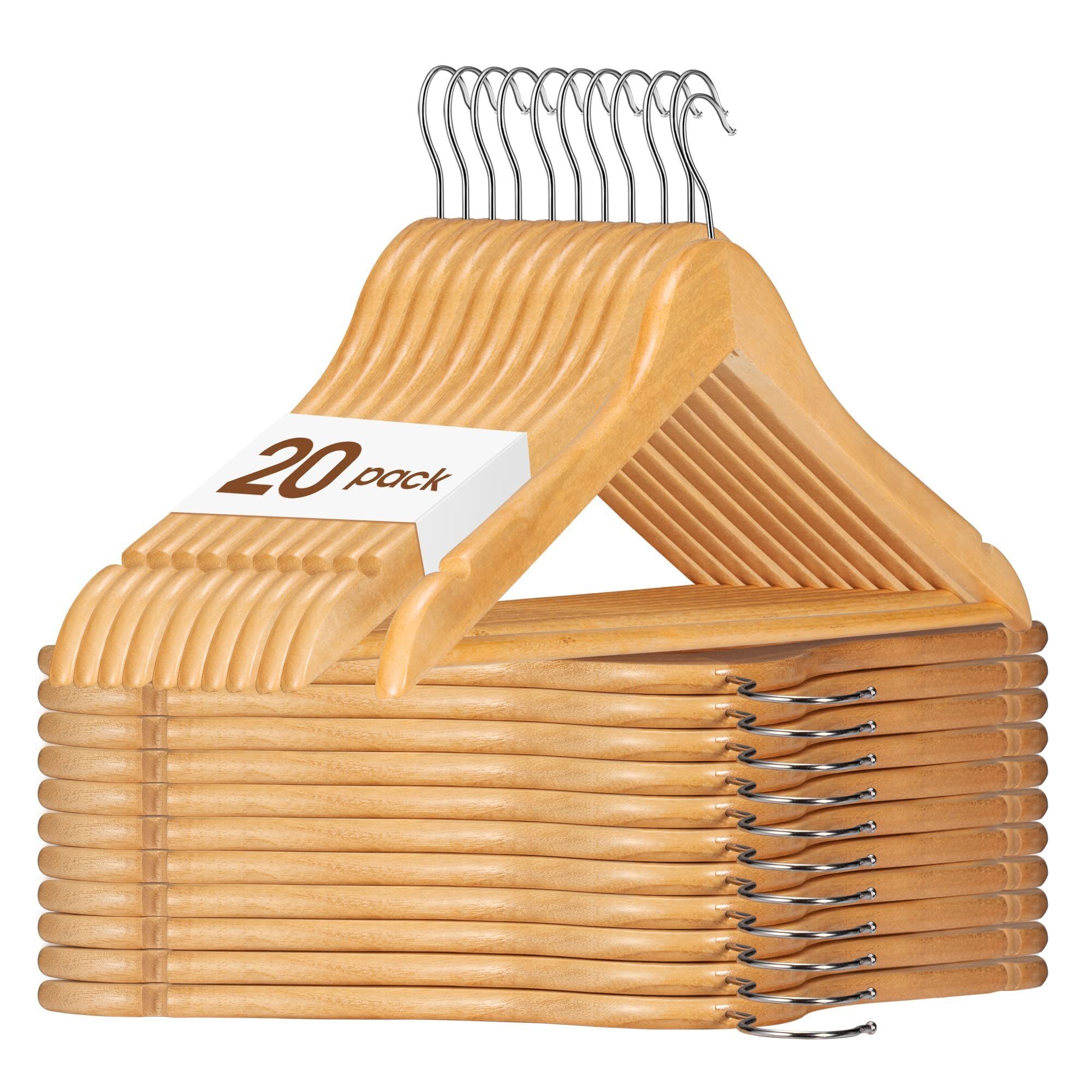 House Day Kleiderbügel Holz für Anzüge, rutschfest, (20-tlg), Kleiderbügel günstig online kaufen