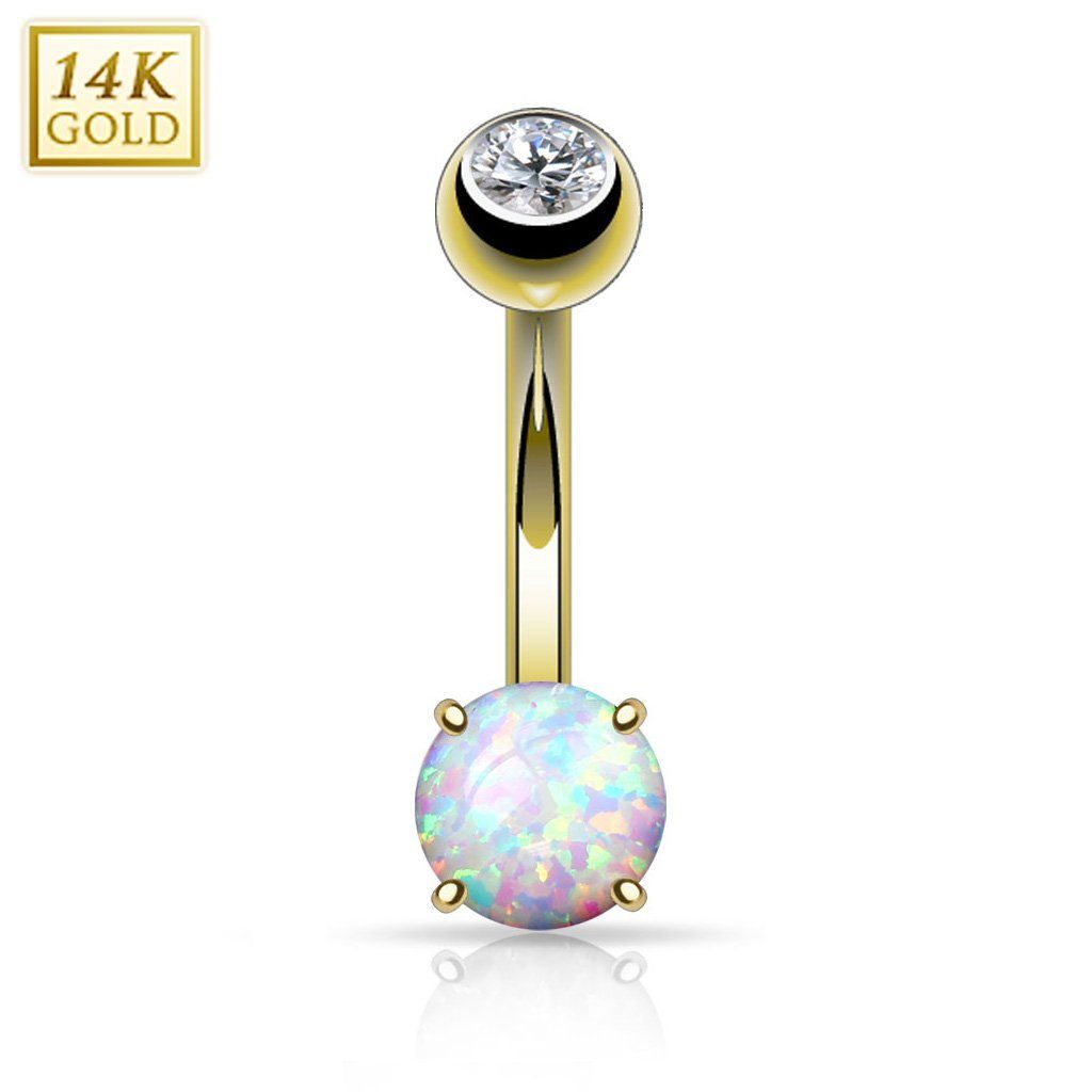 Taffstyle Bauchnabelpiercing Piercing 14 Karat 585 Gold Opal Stein, Bauchna günstig online kaufen