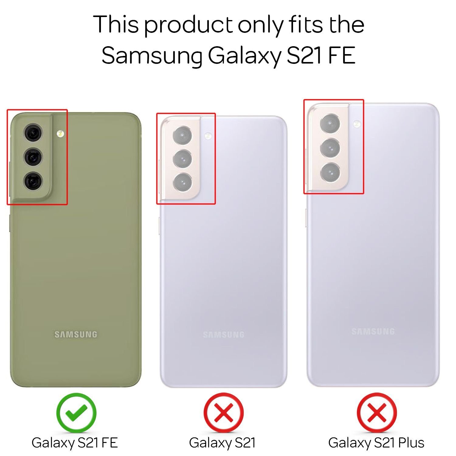 Nalia Smartphone-Hülle Samsung Galaxy S21 FE 16,3 cm (6,4 Zoll), Matte Ring Silikon Hülle / 360 Grad Ring / Standfunktion / Rutschfest – Bild 4 von 5