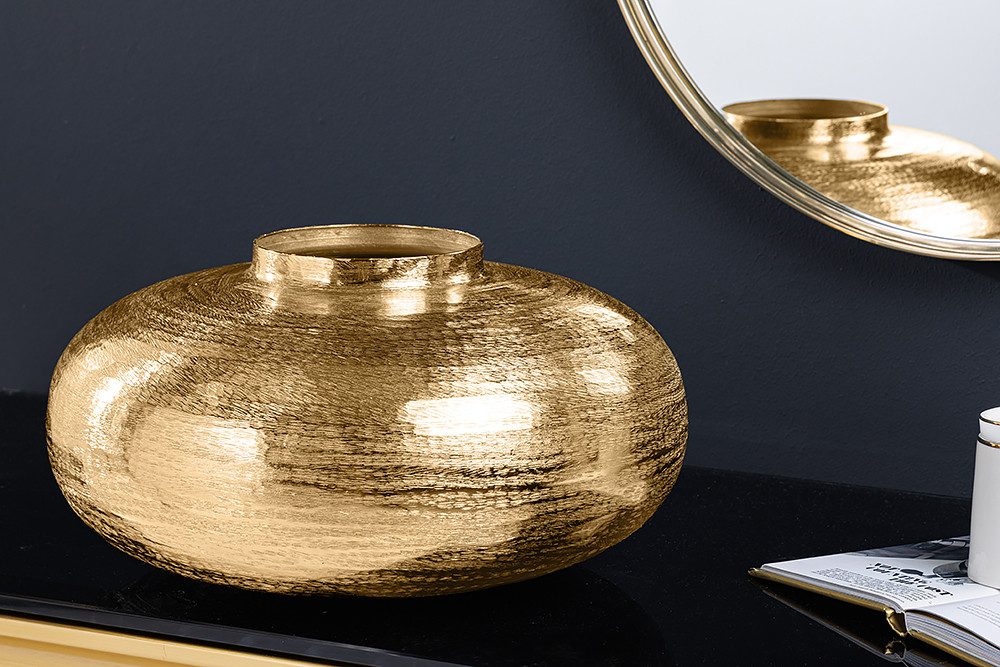 riess-ambiente Tischvase ABSTRACT ORIENT Ø35cm gold (Einzelartikel, 1 St), Dekoration · Metall · rund · für Blumen · Hammerschlag-Design