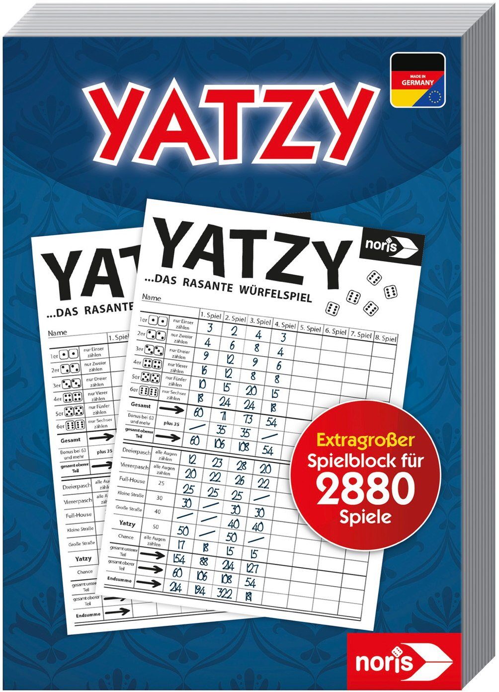 Noris Spiel Zubehör Ersatzblock Yatzy extra großer Spielblock 606194320