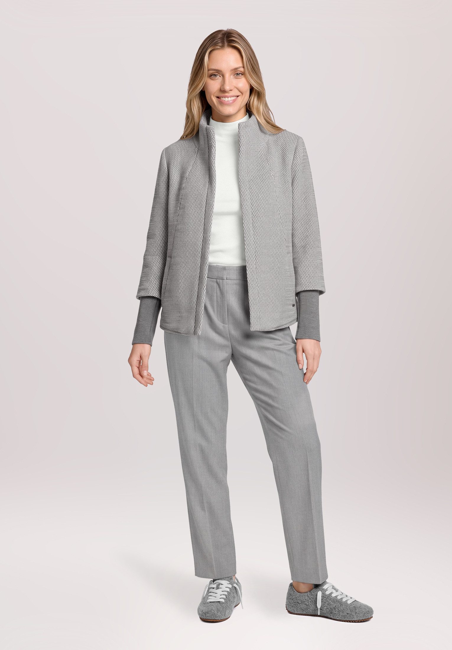 Betty&Co Fellimitatjacke Damen mit Rippbündchen