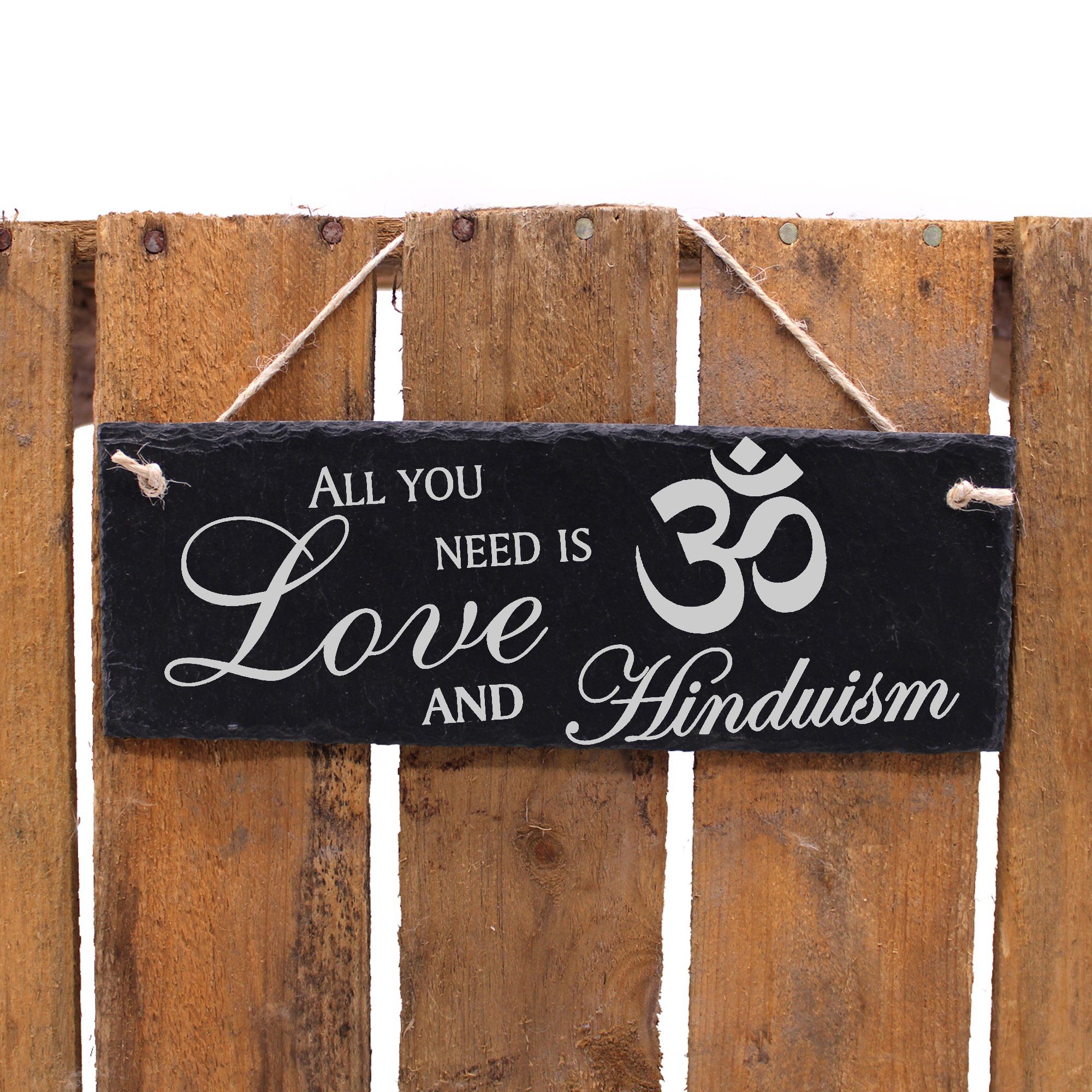 Dekolando Hängedekoration Hinduismus Love is Hinduism need All 22x8cm you and