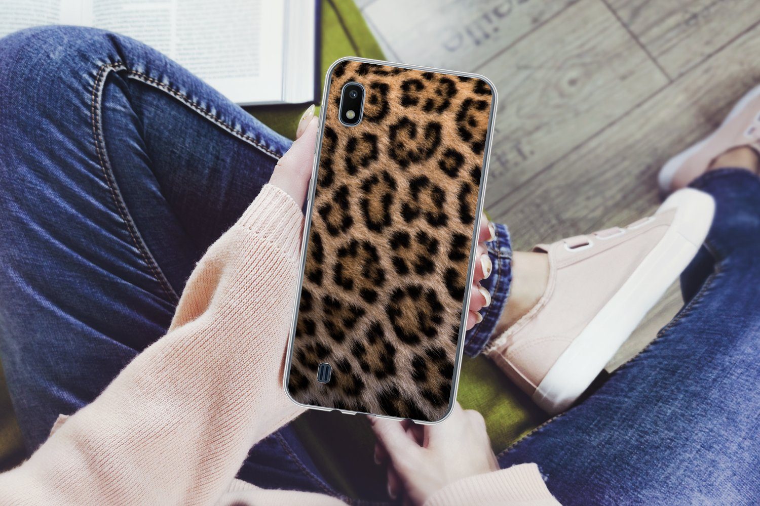 MuchoWow Handyhülle für Samsung Galaxy A10 Panther Druck, Smartphone-Bumper, Print, Handy Schutzhülle Dünn