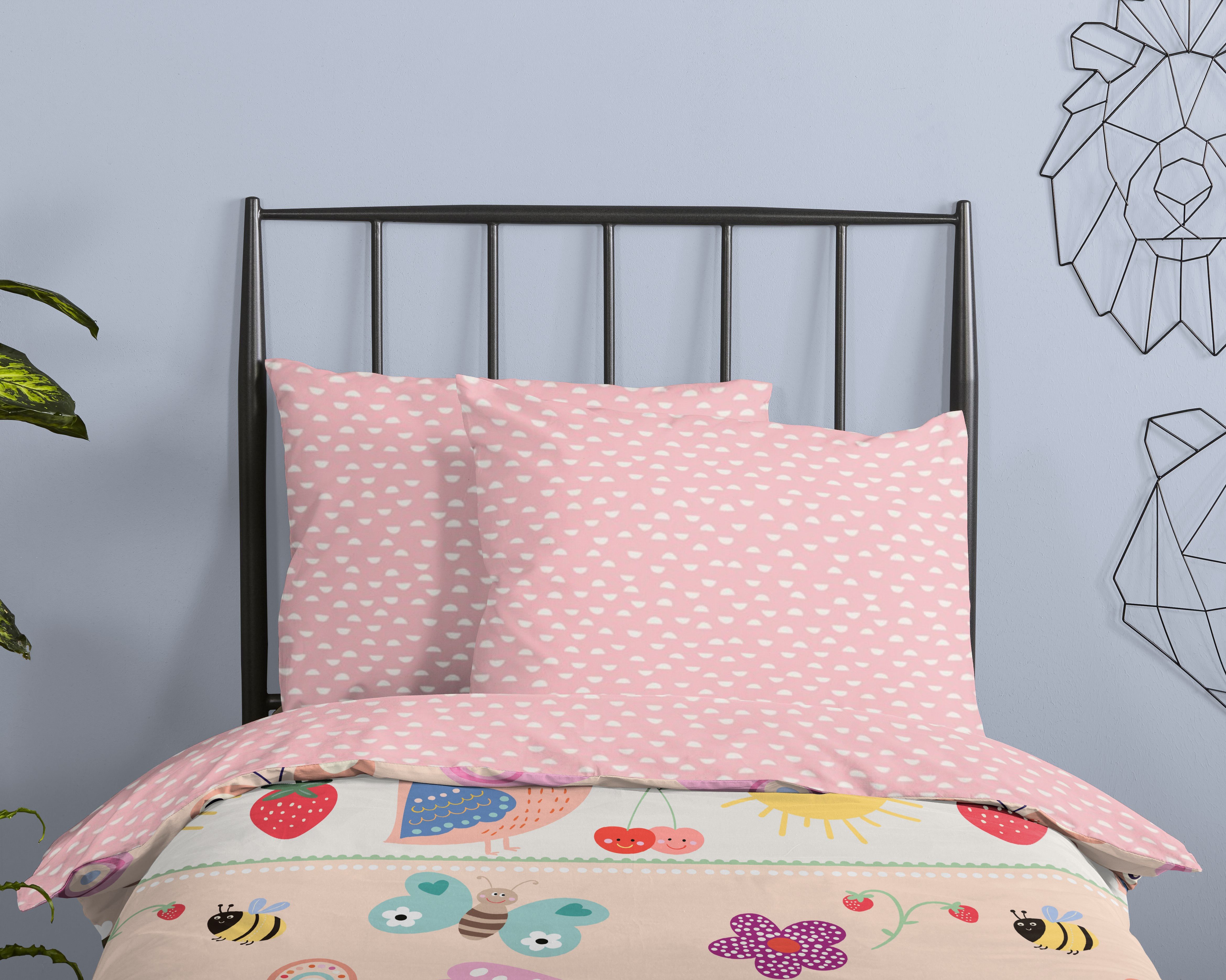 good morning Babybettwäsche Rinke, Renforcé, 2 teilig, Baumwolle, Renforcé, Wendeoptik, Kind, Baby, Mädchen – Bild 3 von 5