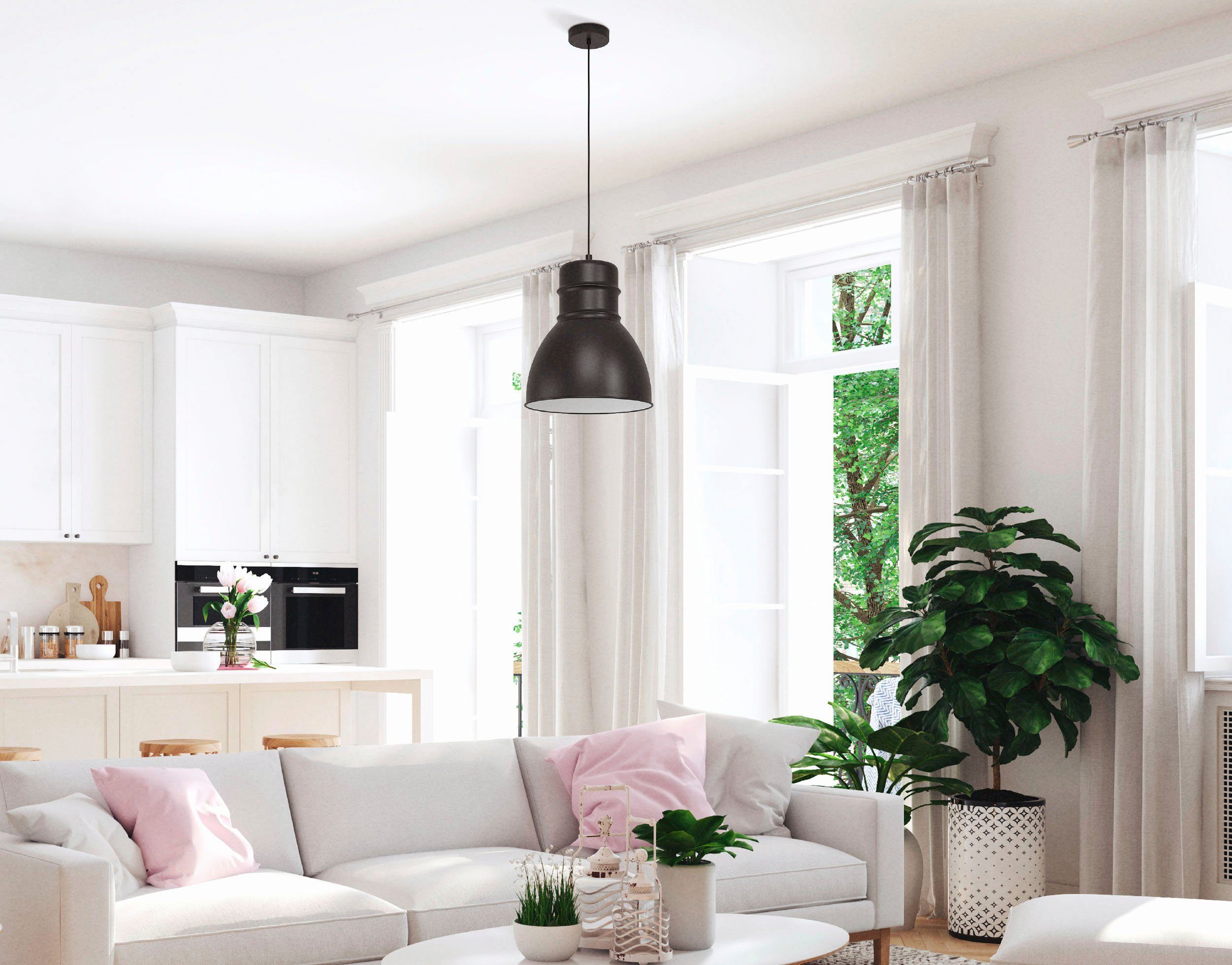 EGLO Hängeleuchte EBURY, Leuchtmittel wechselbar, ohne Leuchtmittel, Hängel günstig online kaufen