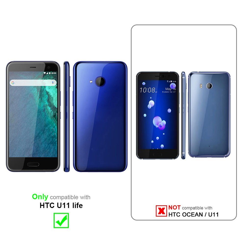 Cadorabo Handyhülle für HTC U11 LIFE Hülle HTC U11 LIFE, Klappbare Handy Schutzhülle - Hülle - mit Standfunktion und Kartenfach