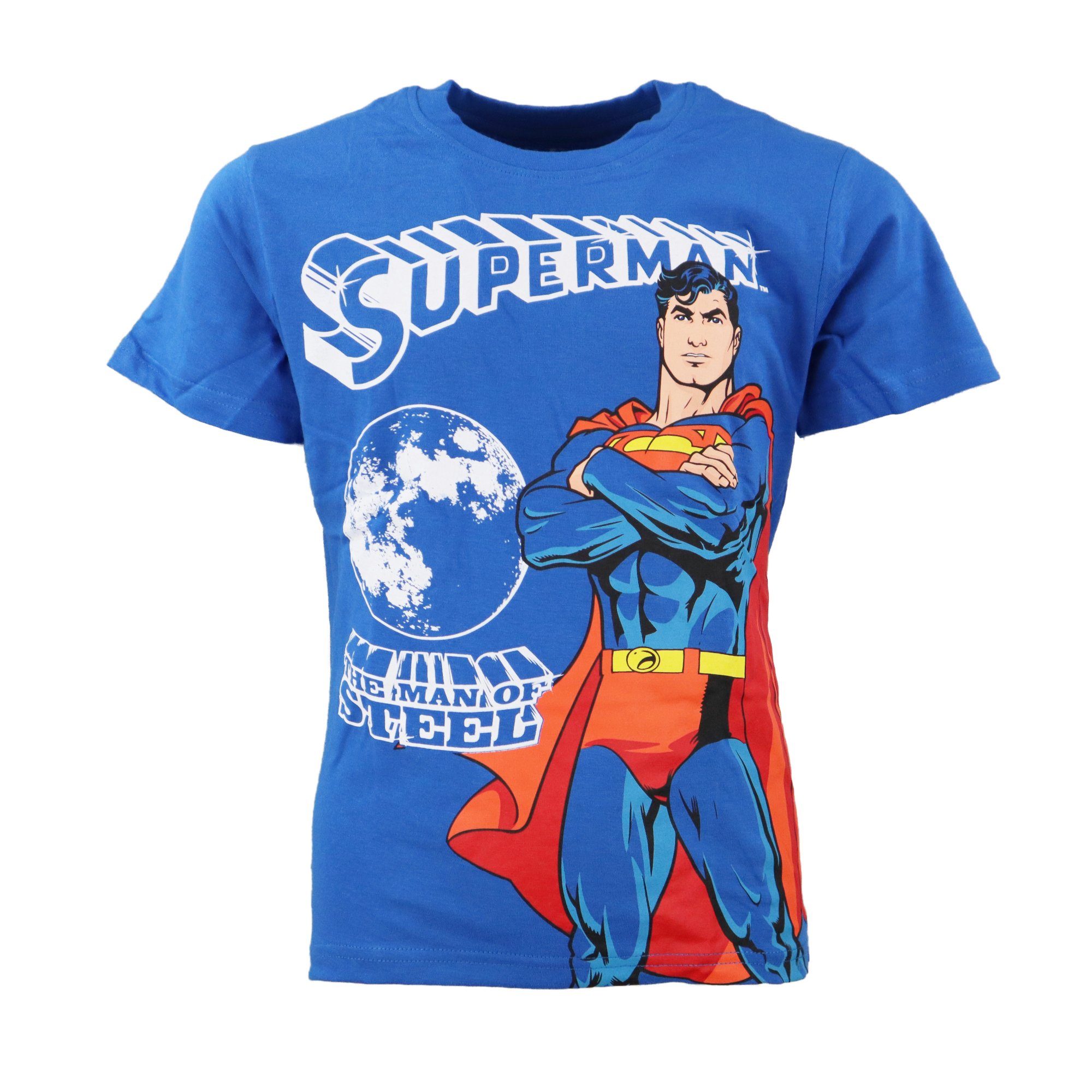 Jugend Pyjama Schlafanzug Superman Kinder Comics DC Comics 134 bis kurzarm Blau Gr. DC 104