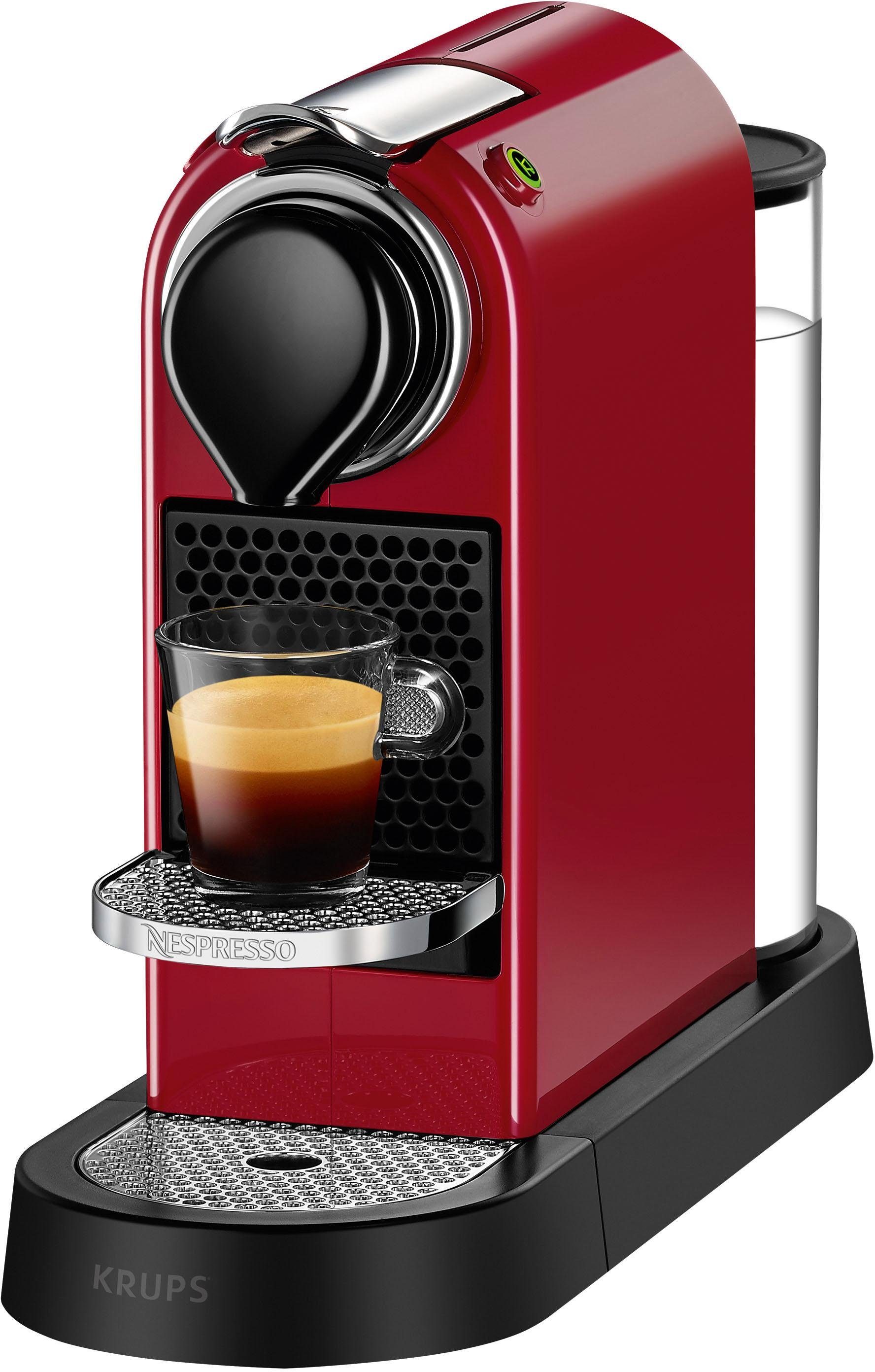 Nespresso Kapselmaschine Wassertank: Krups, mit CitiZ 1 inkl. New XN7415 Willkommenspaket von L, 14 Kapseln