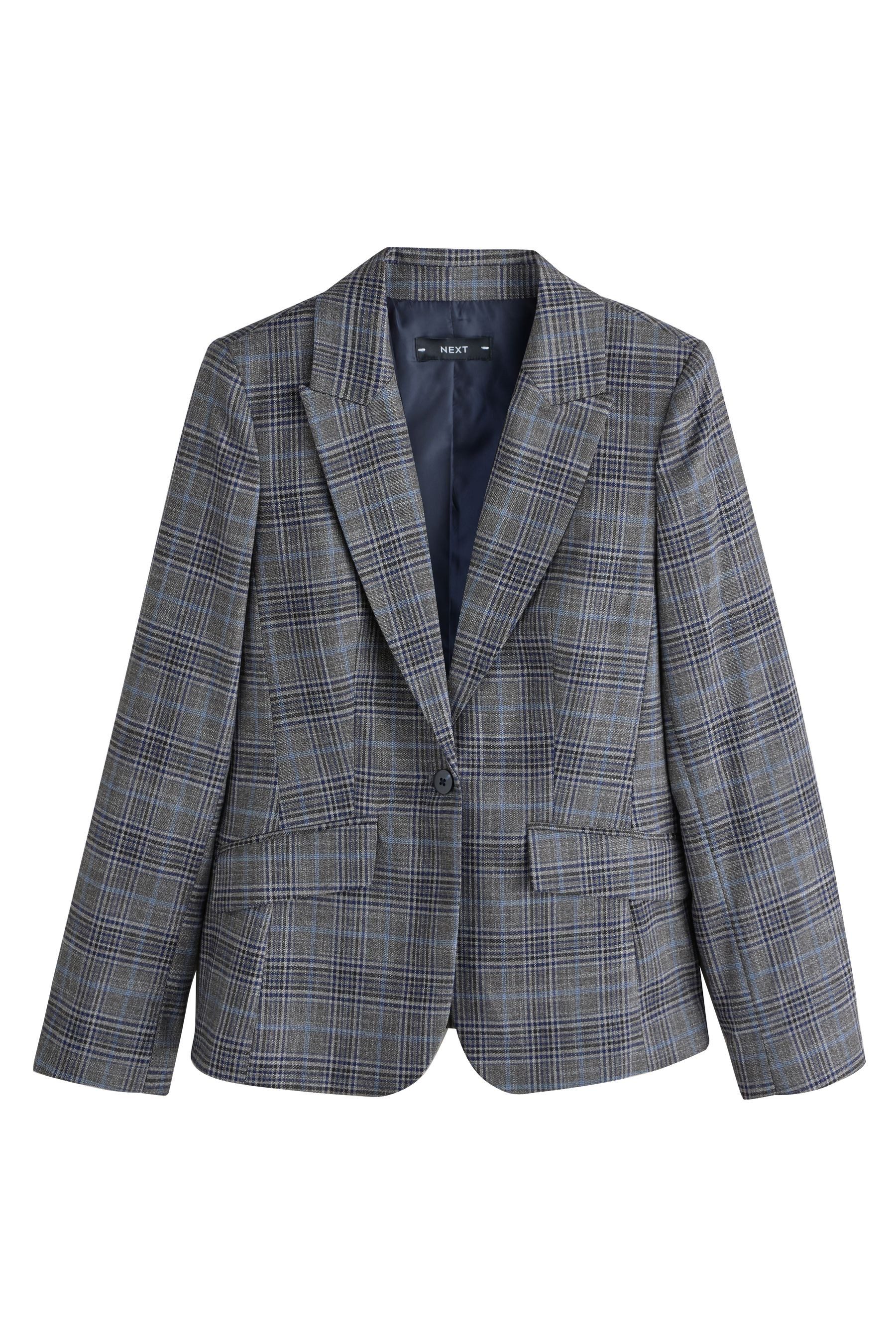 Next Jackenblazer Modellierender einreihiger Blazer mit Karos (1-tlg) günstig online kaufen