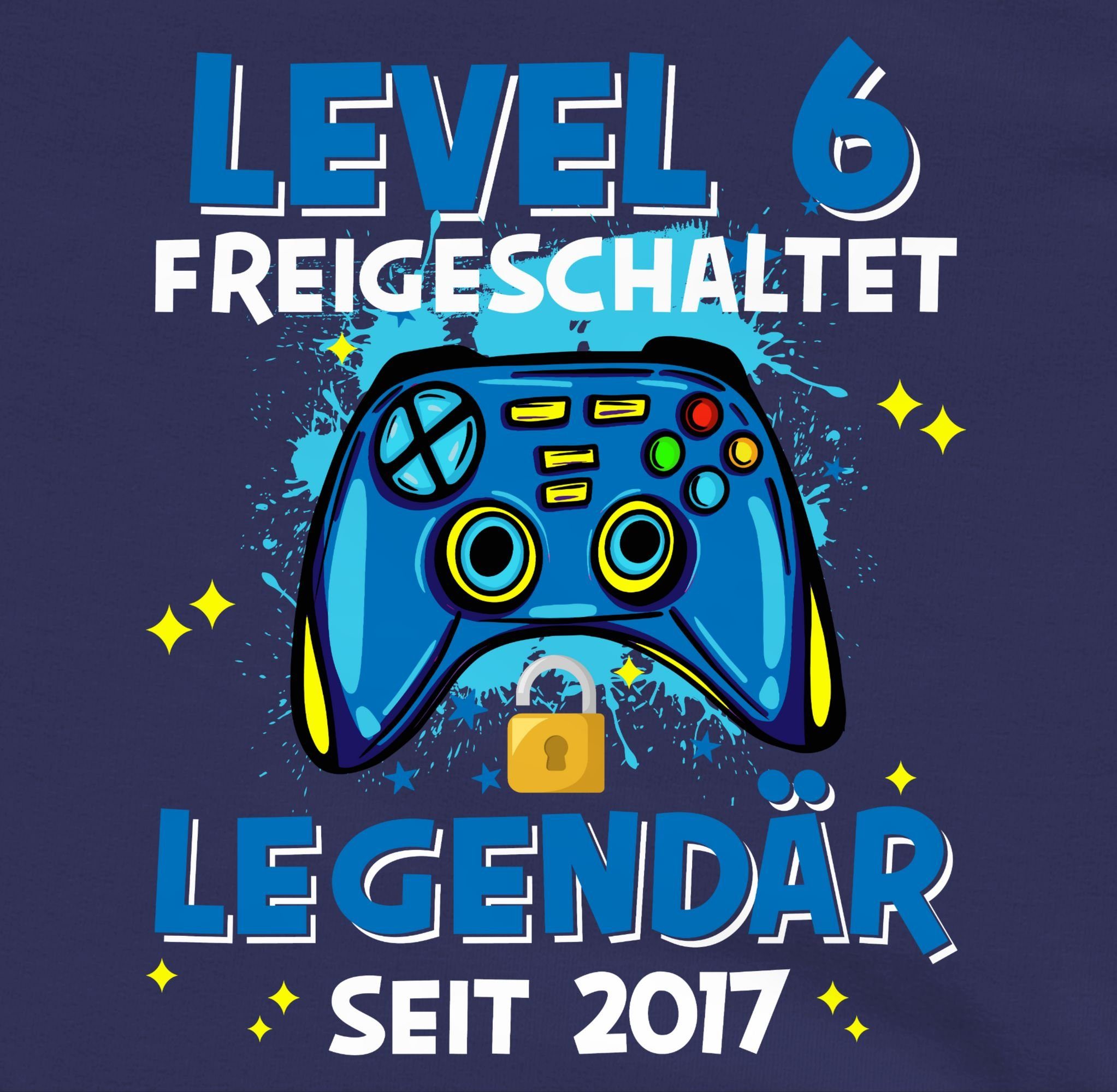 1 2017 Level Legendär Shirtracer Geburtstag 6. freigeschaltet Navy Sweatshirt seit Blau 6