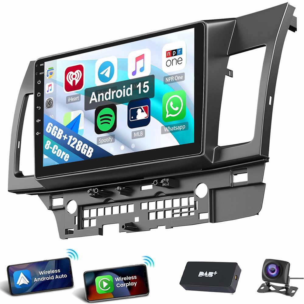 ESSGOO Für Mitsubishi Lancer 2008 2009-2017 6GB+128GB 8-Kern 4G Autoradio (Digitalradio (DAB), RDS, FM, AM, Apple Carplay Android Auto GPS Navi WIFI EQ)