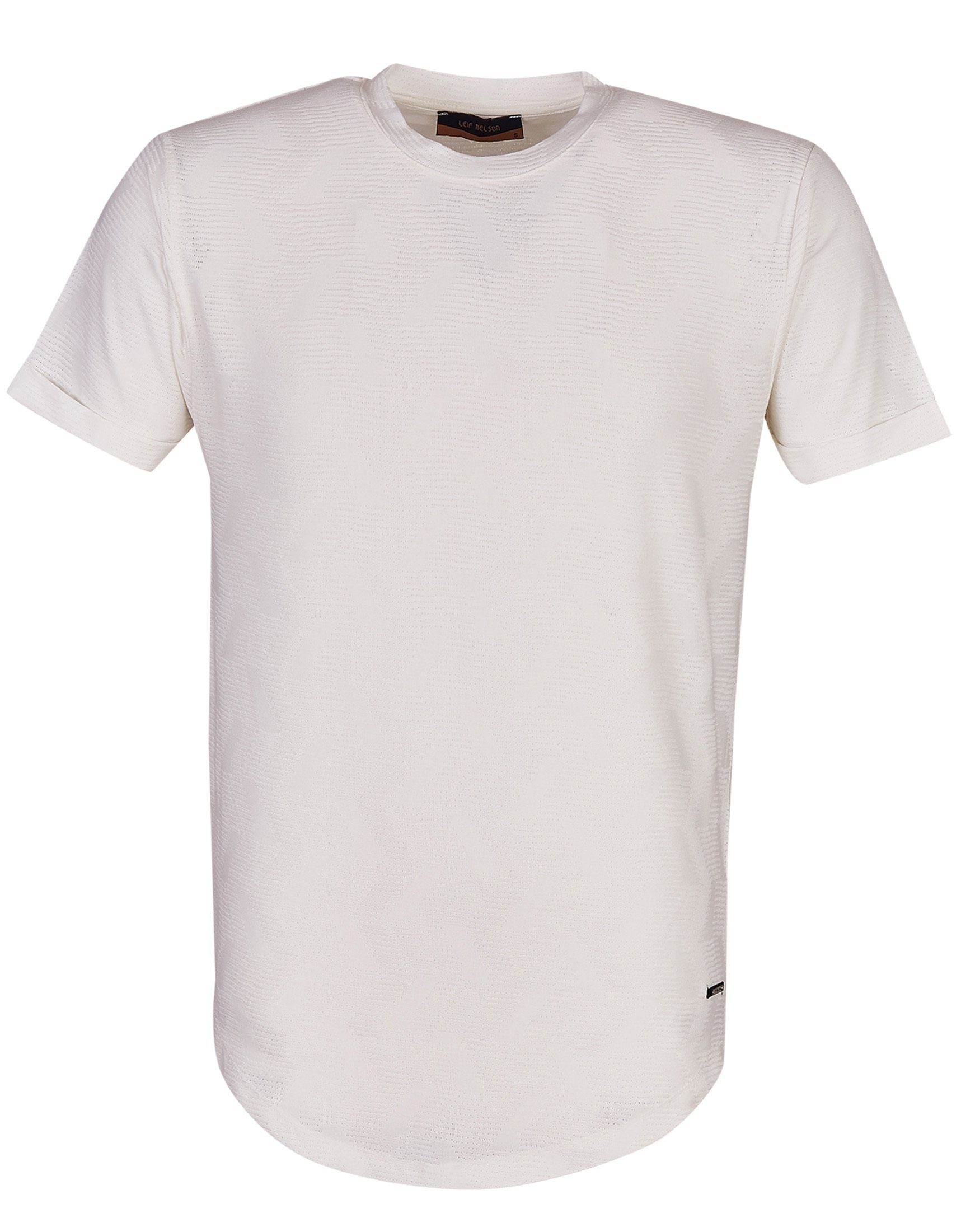 Herren LN-55585 Nelson Rundhals T-Shirt normal ecruweiß T-Shirt Leif