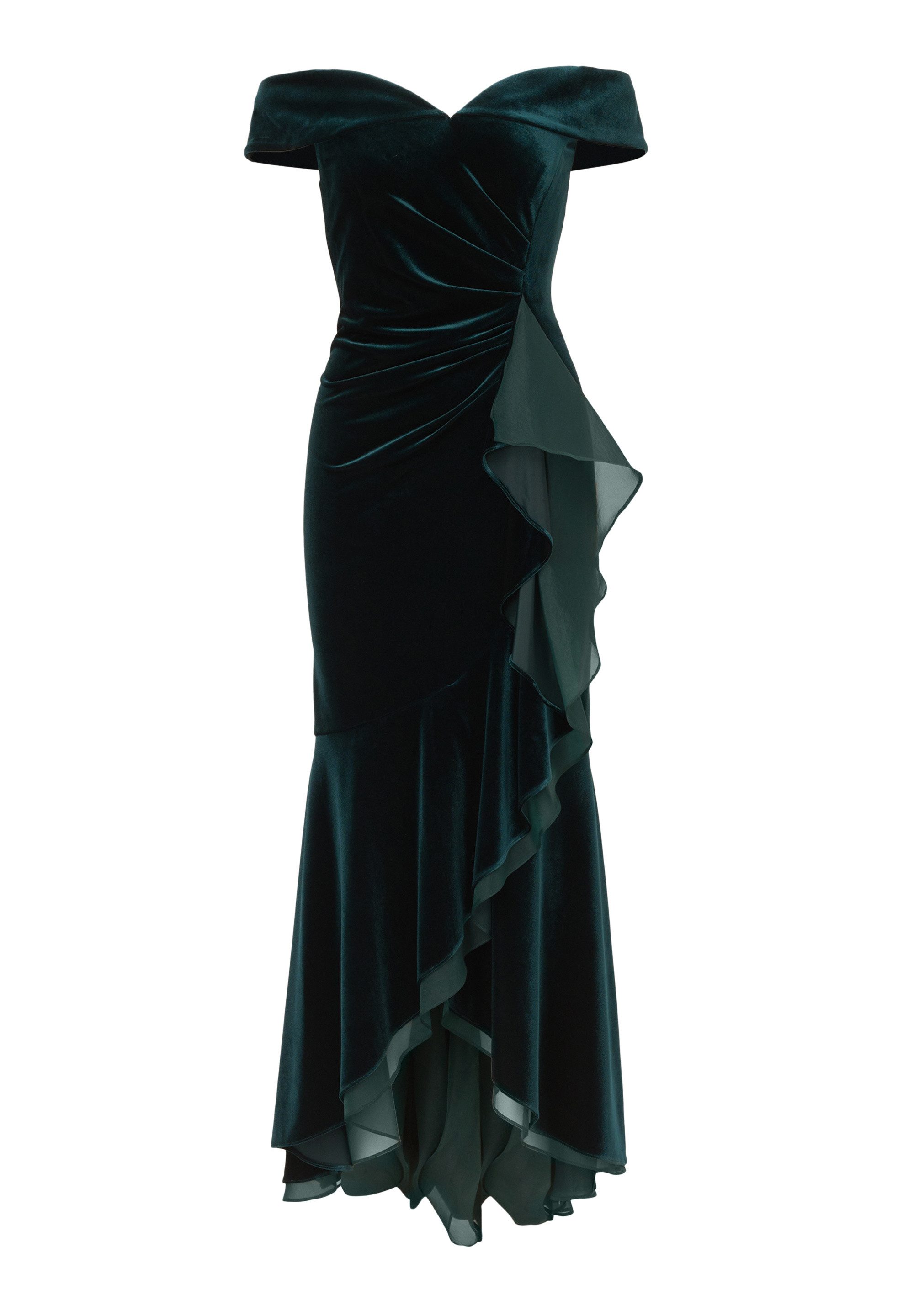 Adrianna Papell Abendkleid Velvet Off The Shoulder Gown Tailliert, figurbet günstig online kaufen