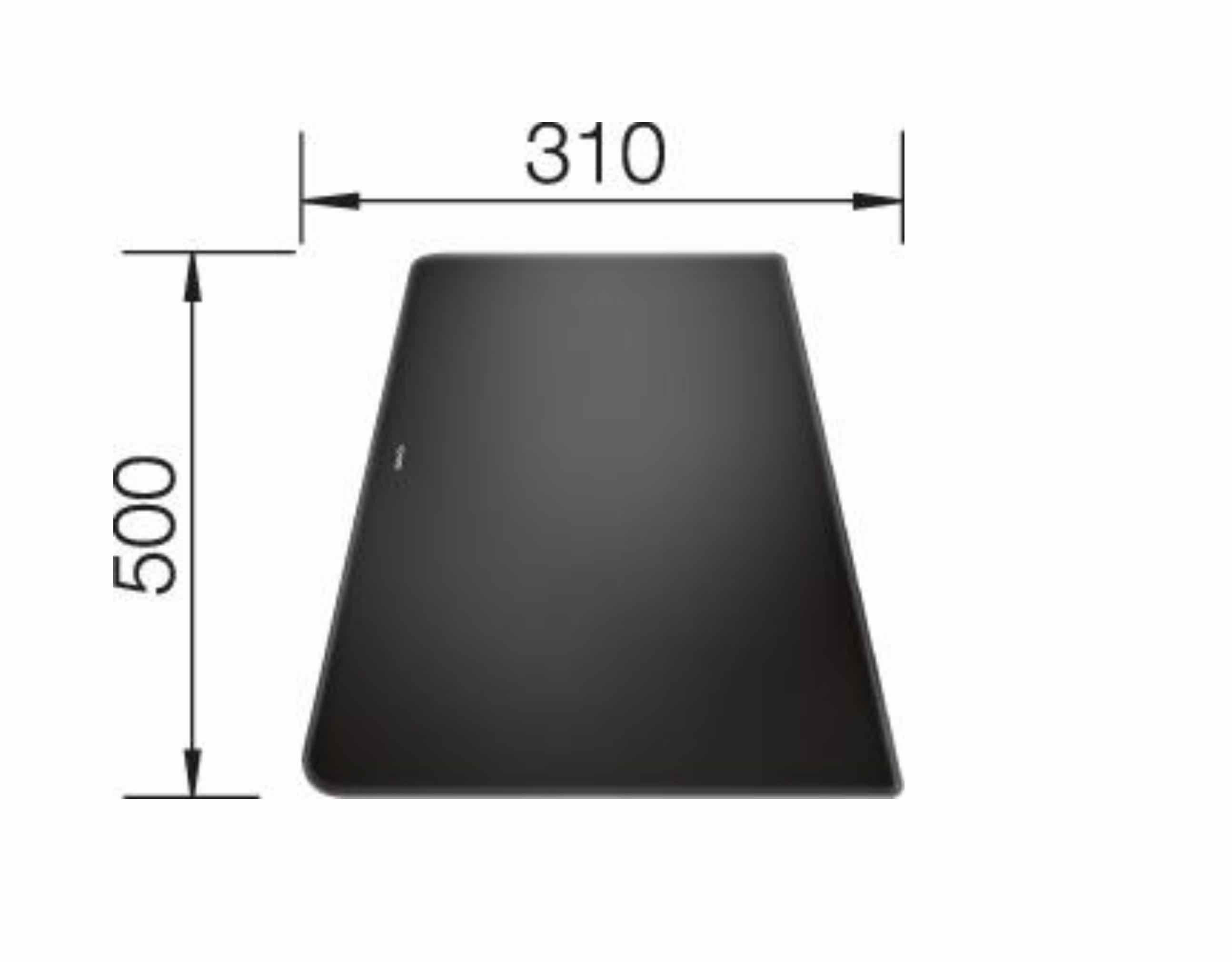 Blanco Einbauspüle BLANCO Schneidbrett Glas schwarz ALAROS 500 x 310 mm