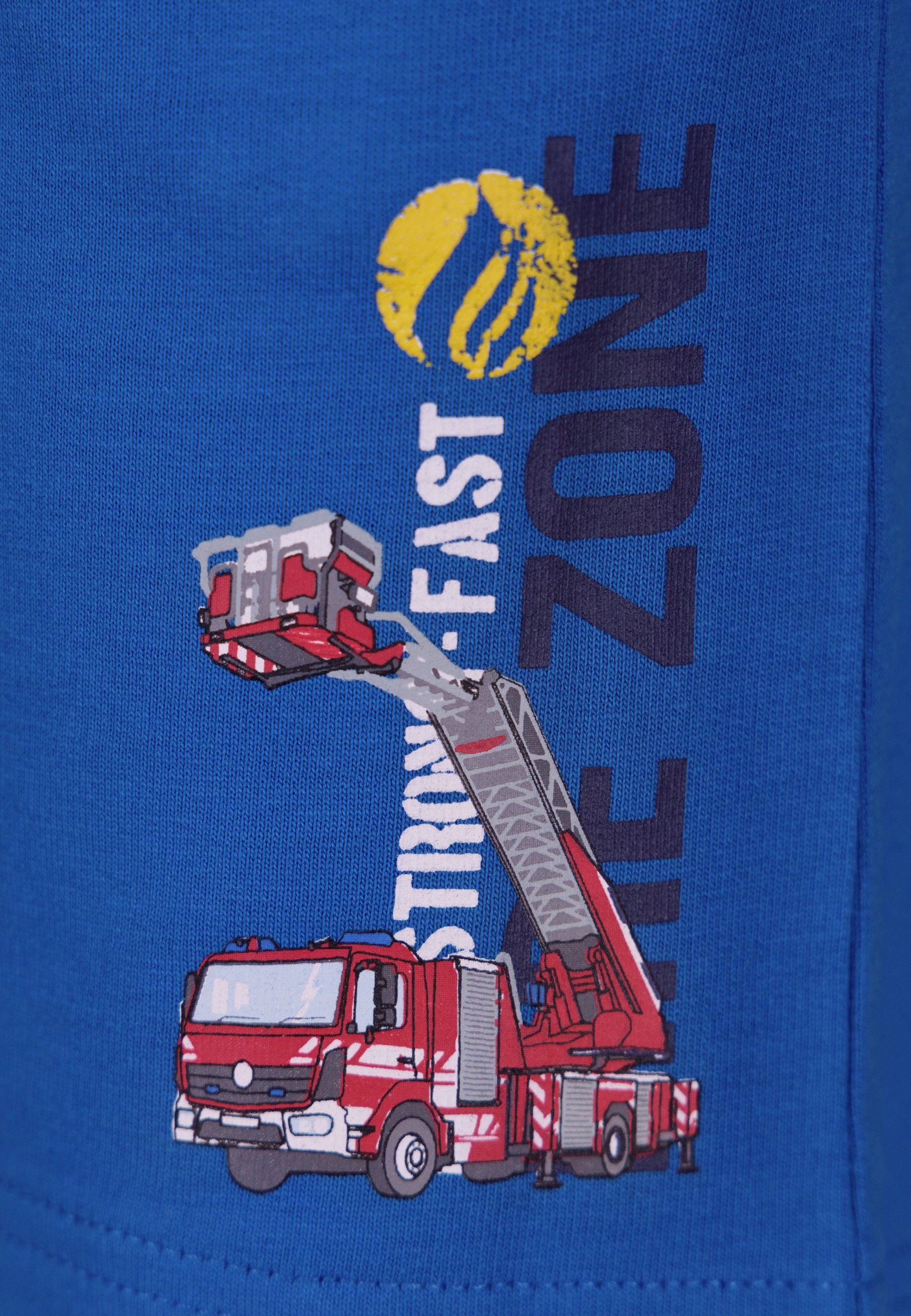 Zone AND Fire Shorts Feuerwehr-Print coolem blau PEPPER mit SALT