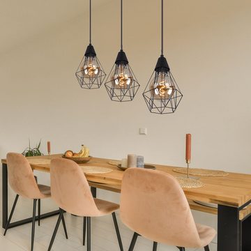 etc-shop LED Pendelleuchte, Leuchtmittel inklusive, Warmweiß, Retro Decken Pendel Leuchte Wohn Zimmer FILAMENT Käfig Hänge Lampe im