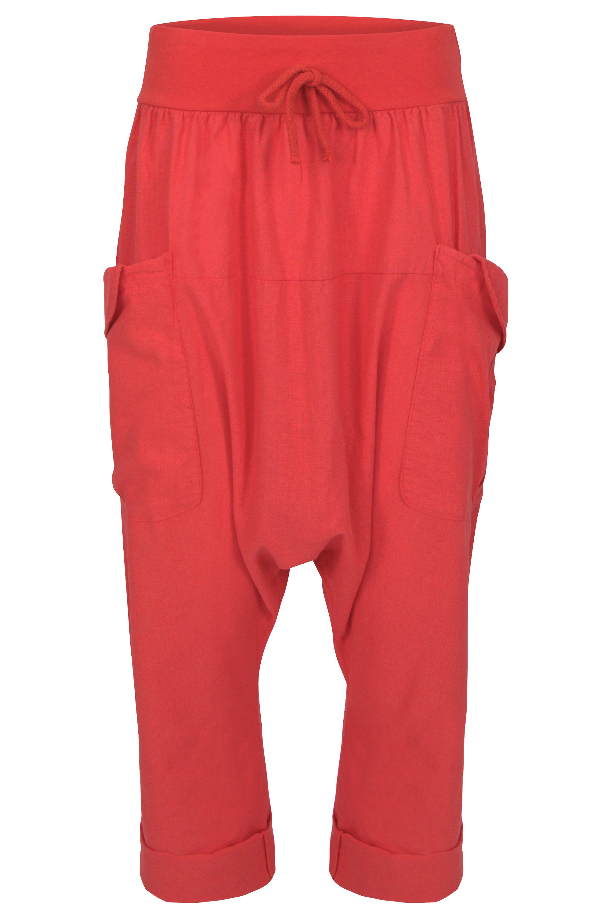 malito more than fashion Leinenhose malito Damen Pumphose aus Leinen, Stoffhose in Unifarben, Freizeitho Pumphose aus Leinen