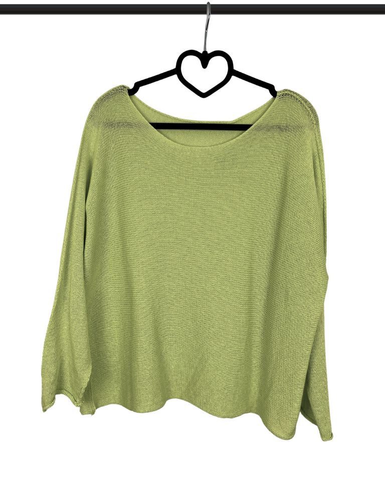 ITALY VIBES Langarmshirt –  Dünner Pullover mit U-Boot-Ausschnitt - Strickpullover - ONE SIZE passt hier Gr. XS-M