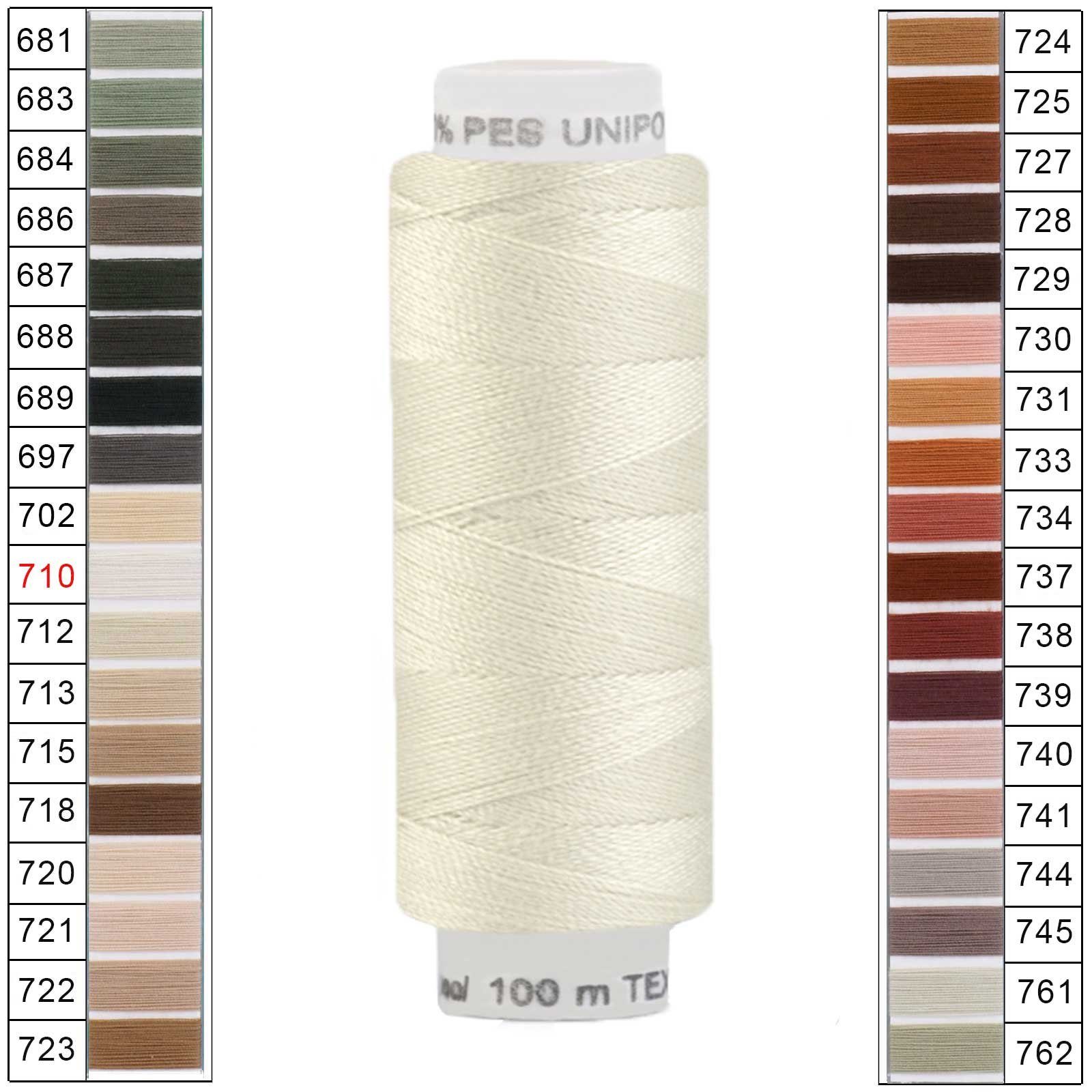 maDDma Nähgarn 100m Unipoly 120 TEX14x2 Farbwahl 5v6 Nähgarn, 100 m, 710