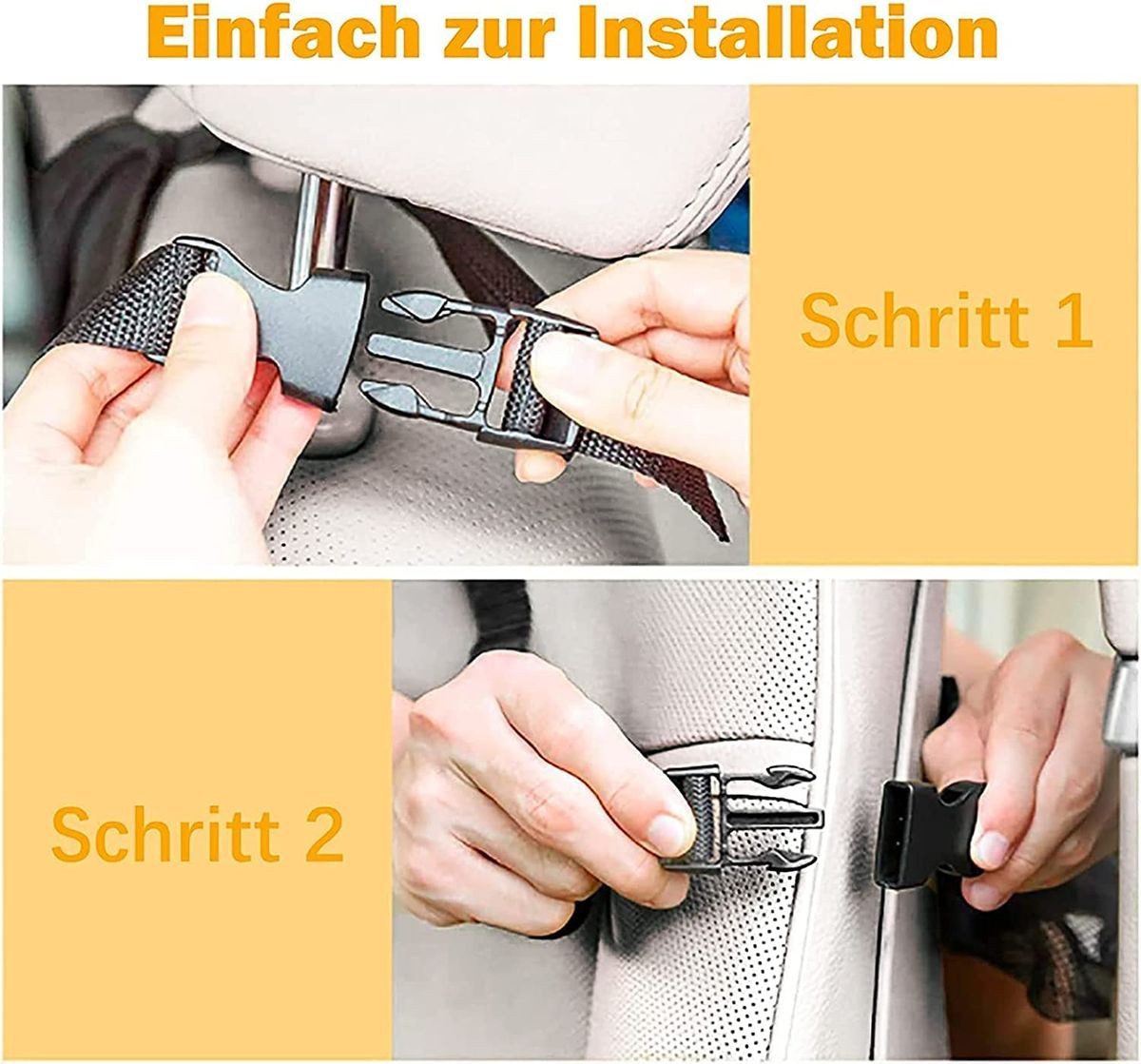König Design Auto-Rückenlehnentasche Rückenlehnentasche Rücksitztasche Rückenlehnenschutz (2-tlg), Auto Organizer Rücksitz kompatibel mit 10,1" Tablet Wasserdic – Bild 5 von 5