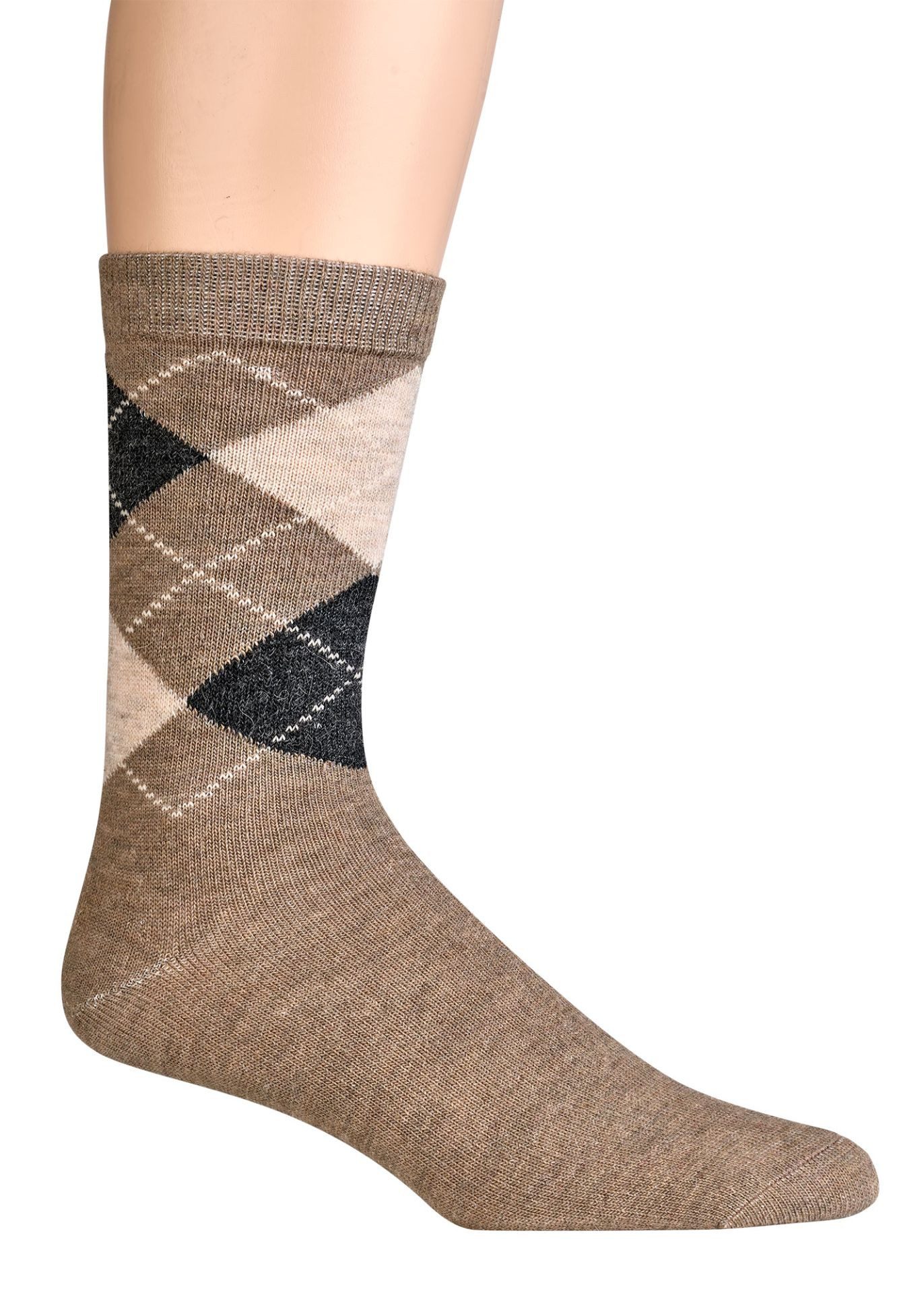 TippTexx 24 Norwegersocken 6 Paar warme Socken mit Wolle (Alpaka) Karo Dessin für Damen & Herren – Bild 2 von 5