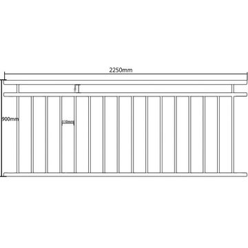 Mucola Brüstungsgeländer Balkongeländer Fenster Geländer Edelstahl Silber V2A Handlauf, 100 cm Länge, 90 cm Höhe, Stück, Premium-Geländer, V2A Edelstahl