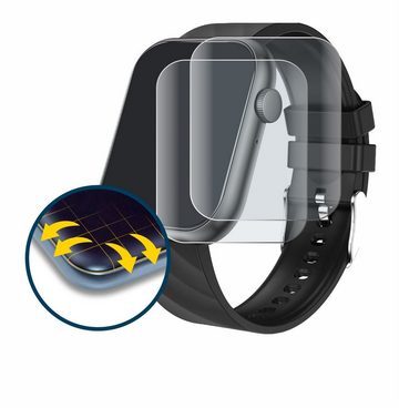 BROTECT Full-Screen Schutzfolie für walkbee Smartwatch 1.96", Displayschutzfolie, 2 Stück, 3D Curved matt entspiegelt Full-Screen Anti-Reflex