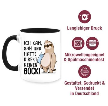 Shirtracer Tasse Hatte direkt keinen Bock - Faultier, Keramik, Statement