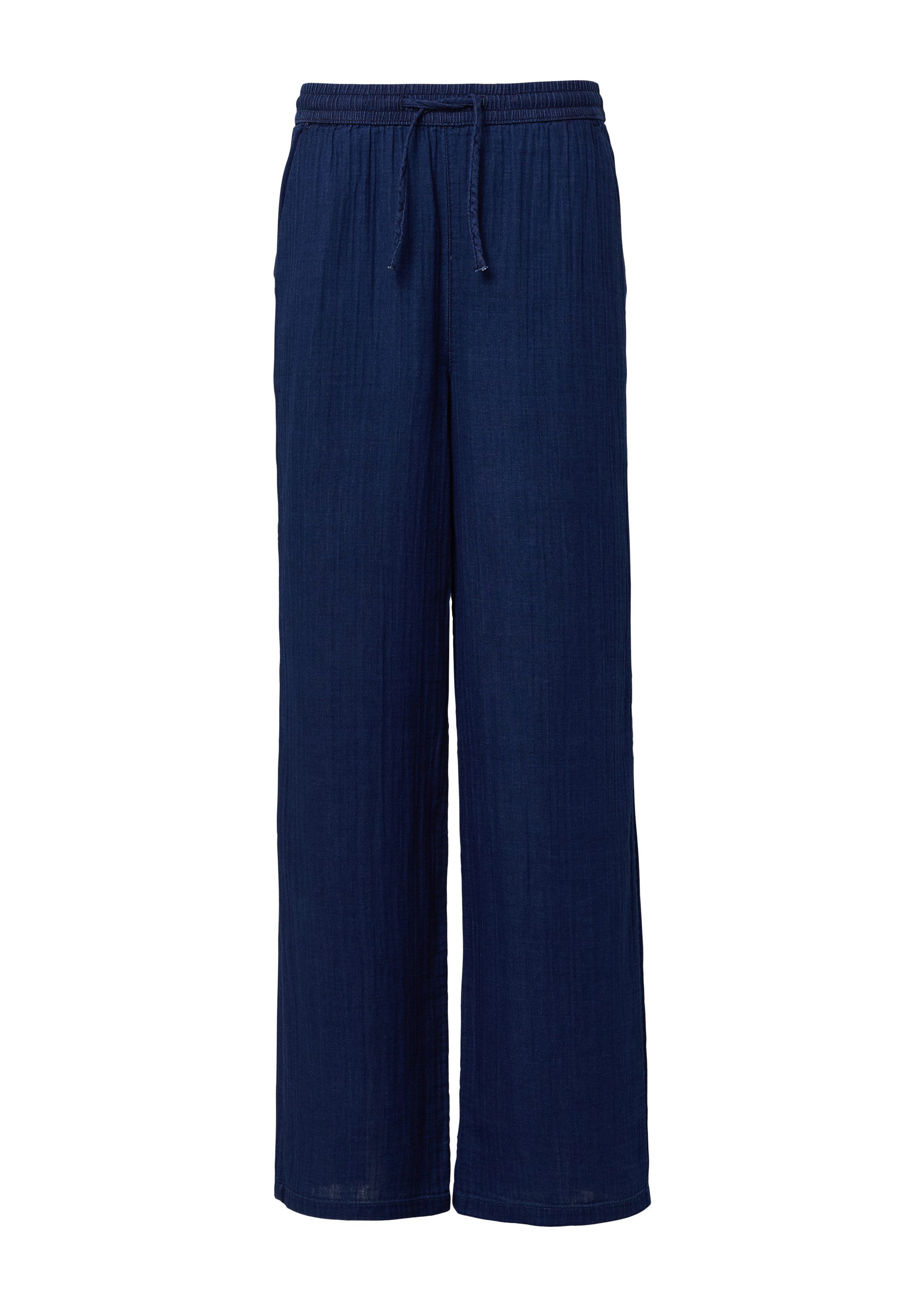 s.Oliver Chinos Hose Indigo dyed Wide-Leg-Hose mit Elastikbund günstig online kaufen