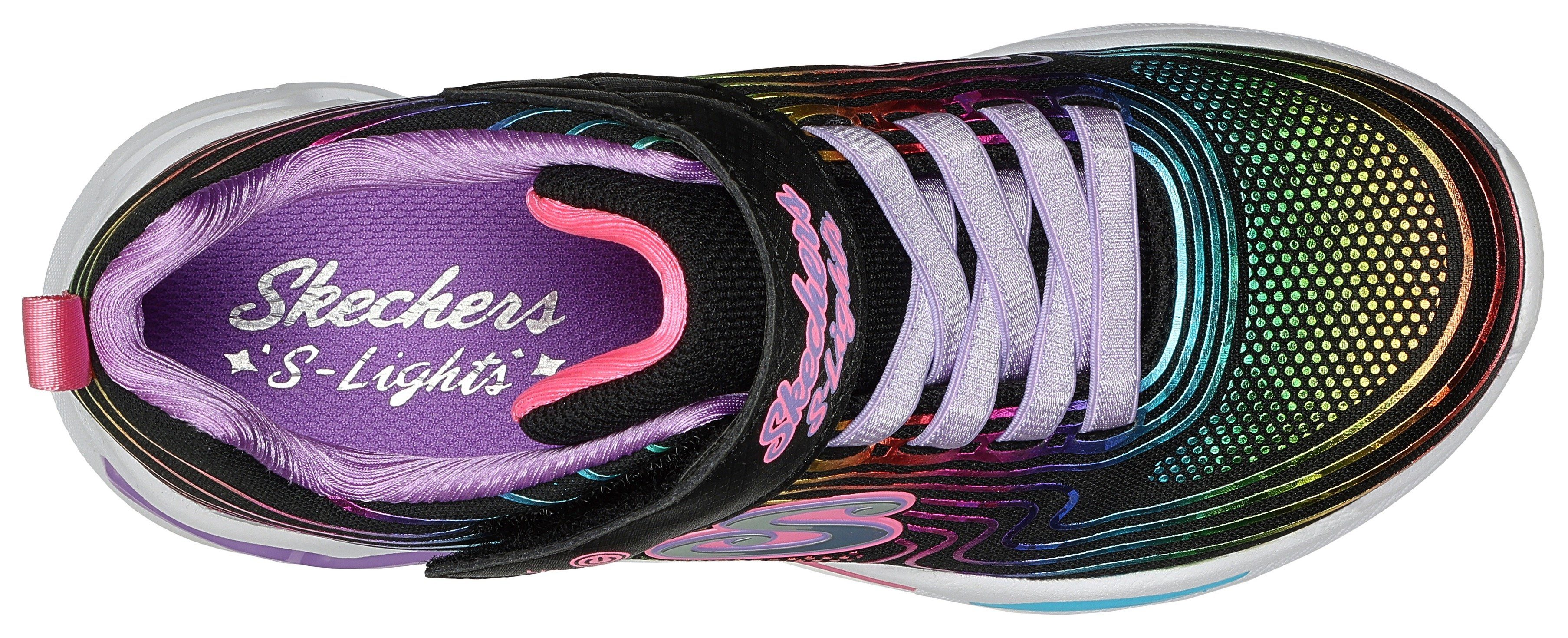 mit Kids schwarz-multi SKECHERS leuchtender E Slip-On GIRLS Sneaker - Sohle Skechers