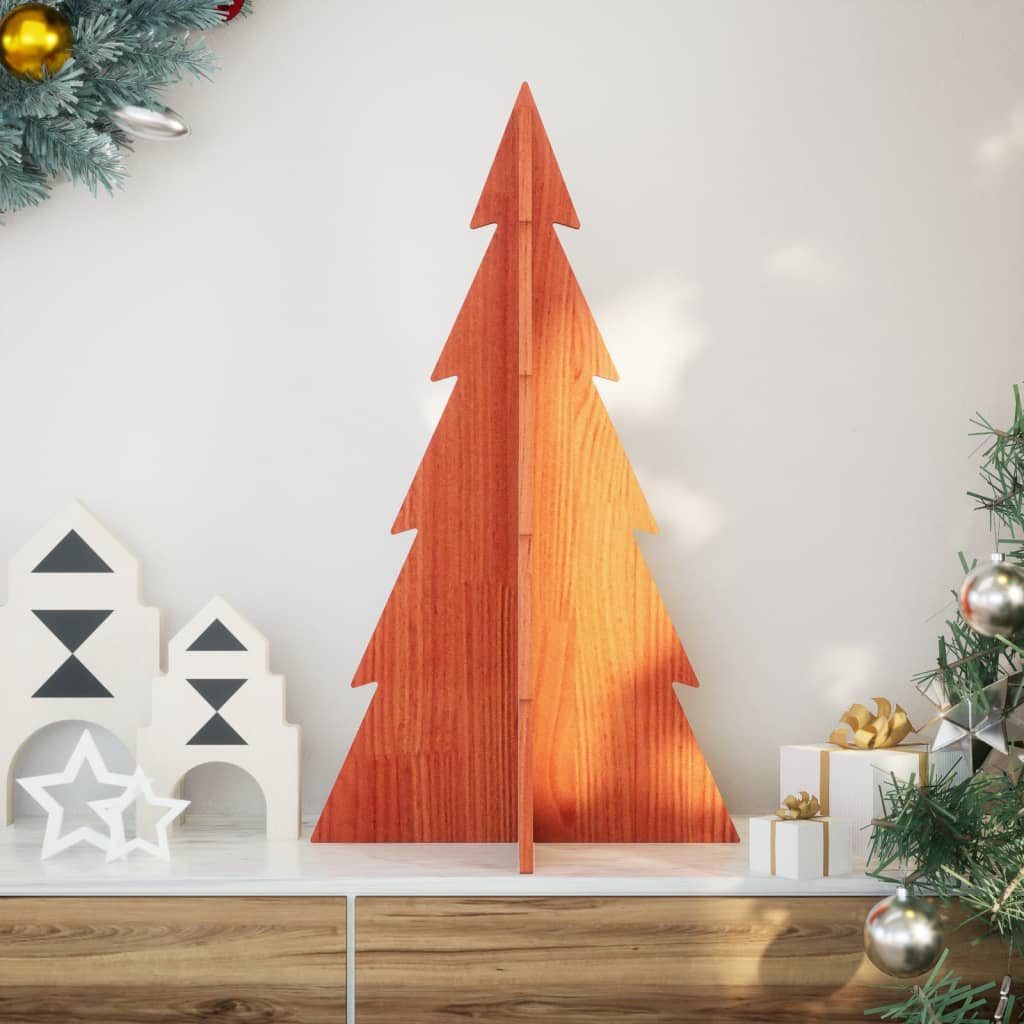 vidaXL Künstlicher Weihnachtsbaum Weihnachtsbaum Holz zum Schmücken 80 cm Massivholz Kiefer