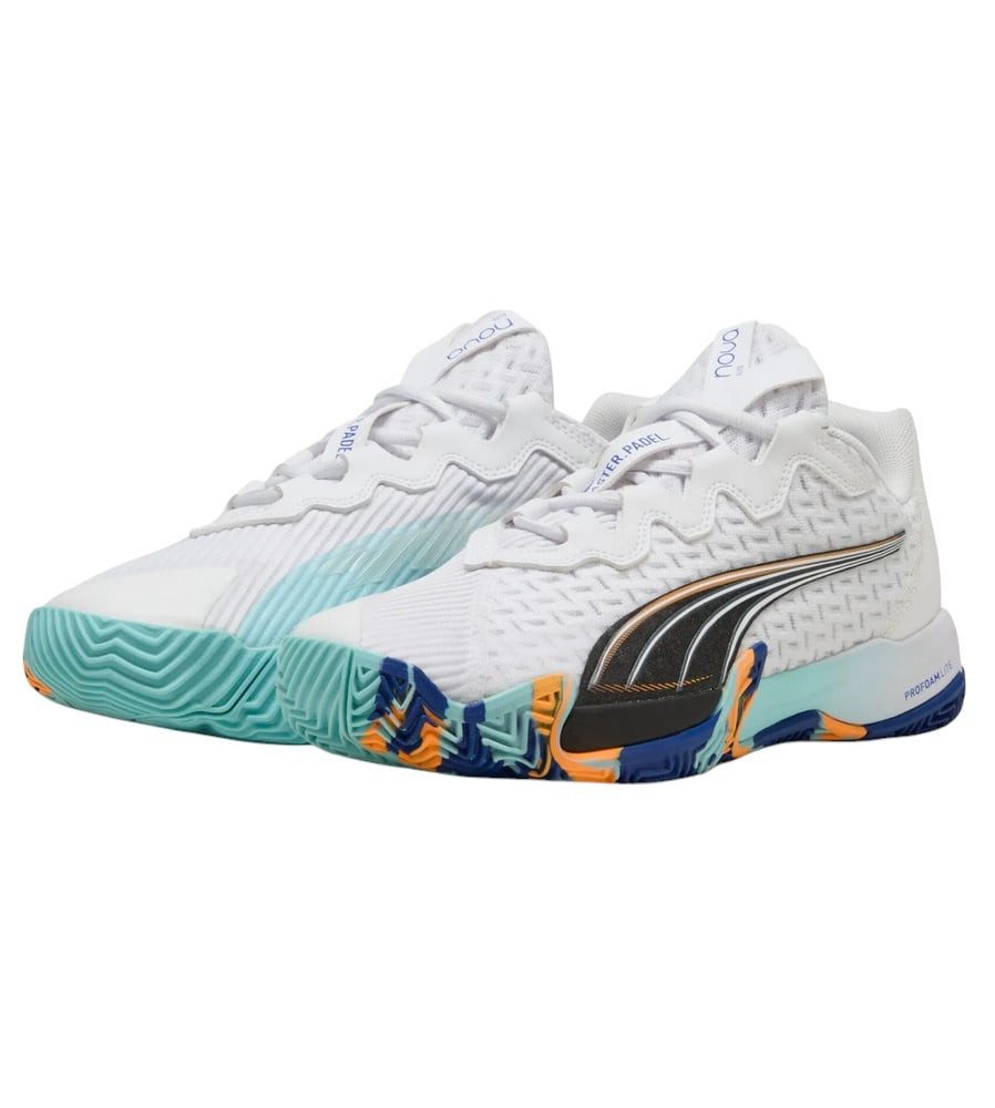 PUMA Padelschuhe Nova Elite Allcourt 2025 weiss/blau Herren Tennisschuh