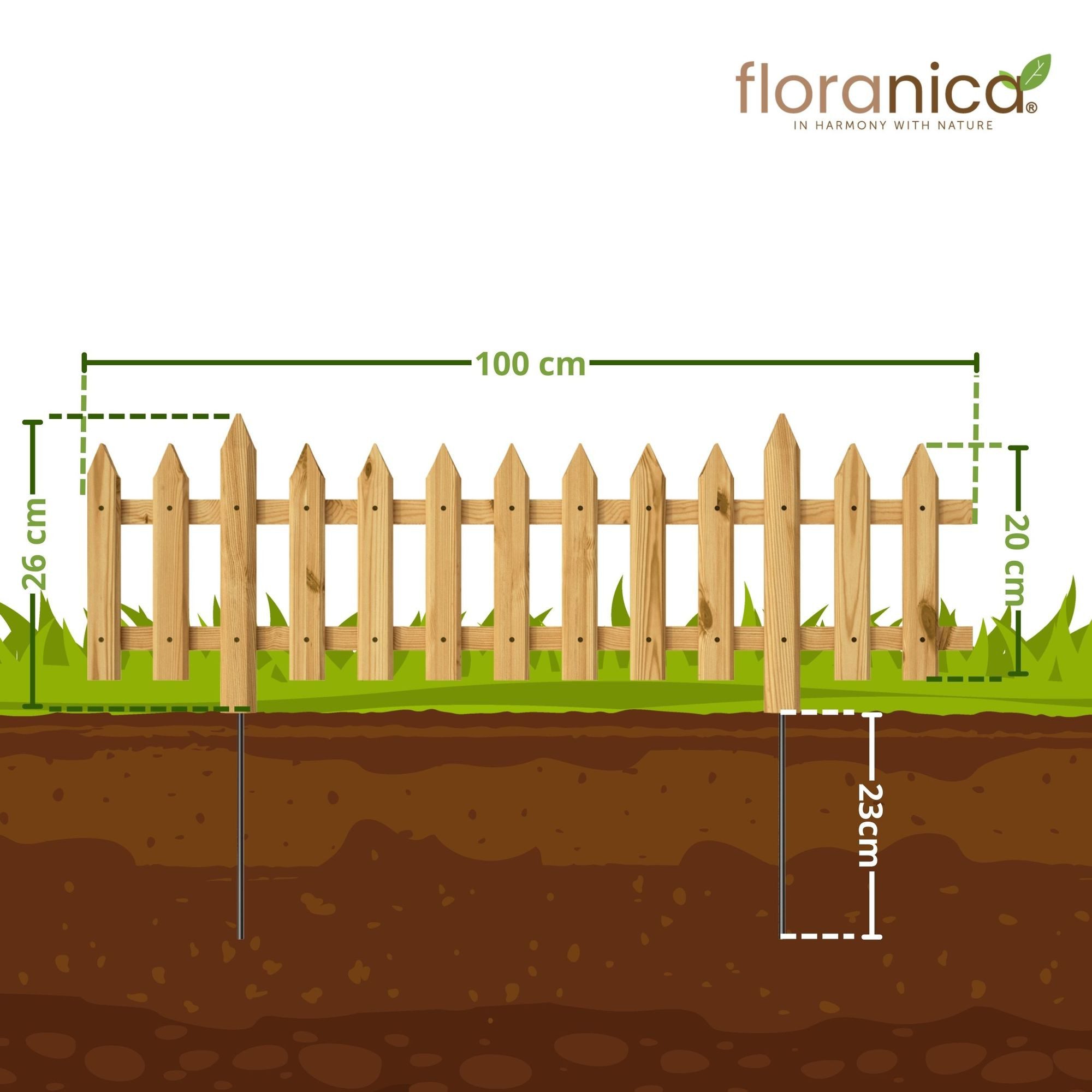 Floranica Staketenzaun Vorgartenzaun Steckzaun Gartenzaun Zierzaun günstig online kaufen