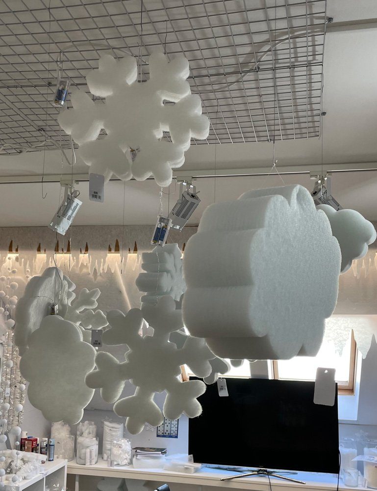 RIFFELMACHER & WEINBERGER Hängedekoration LED Schnee-Figuren mit Minilichterkette, Weiß - Flocke (1 St)