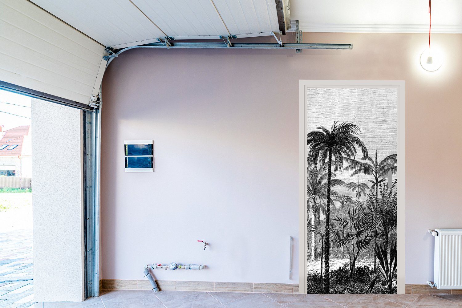 St), Fototapete Dschungel, Matt, Türtapete bedruckt, Design - 75x205 cm für - Türaufkleber, Tür, Baum (1 MuchoWow