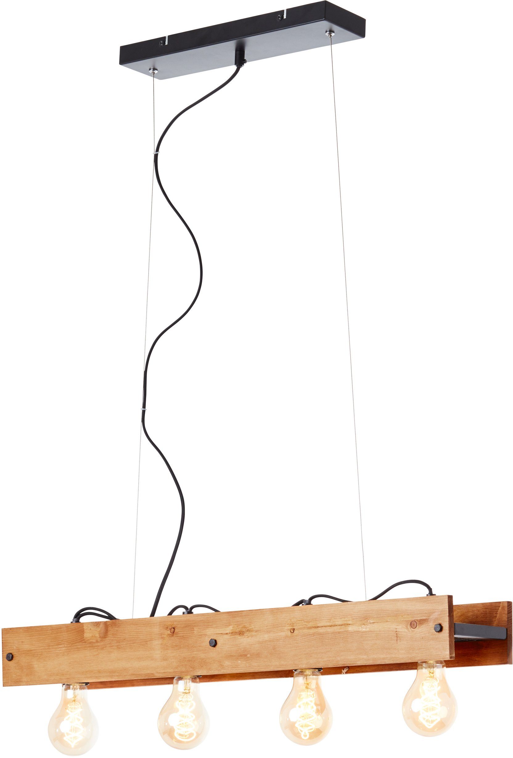 Brilliant Pendelleuchte Calandra, ohne Leuchtmittel, 149 cm Höhe, E27, Metall/Holz, schwarz/holz