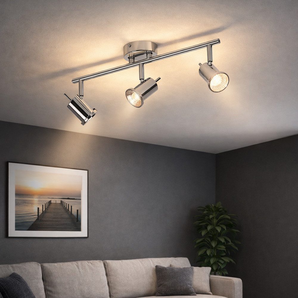 WOFI LED Deckenleuchte, LED-Leuchtmittel fest verbaut, Warmweiß, Deckenleuchte 3 Flammig LED Deckenlampe Lichtschiene Deckenstrahler