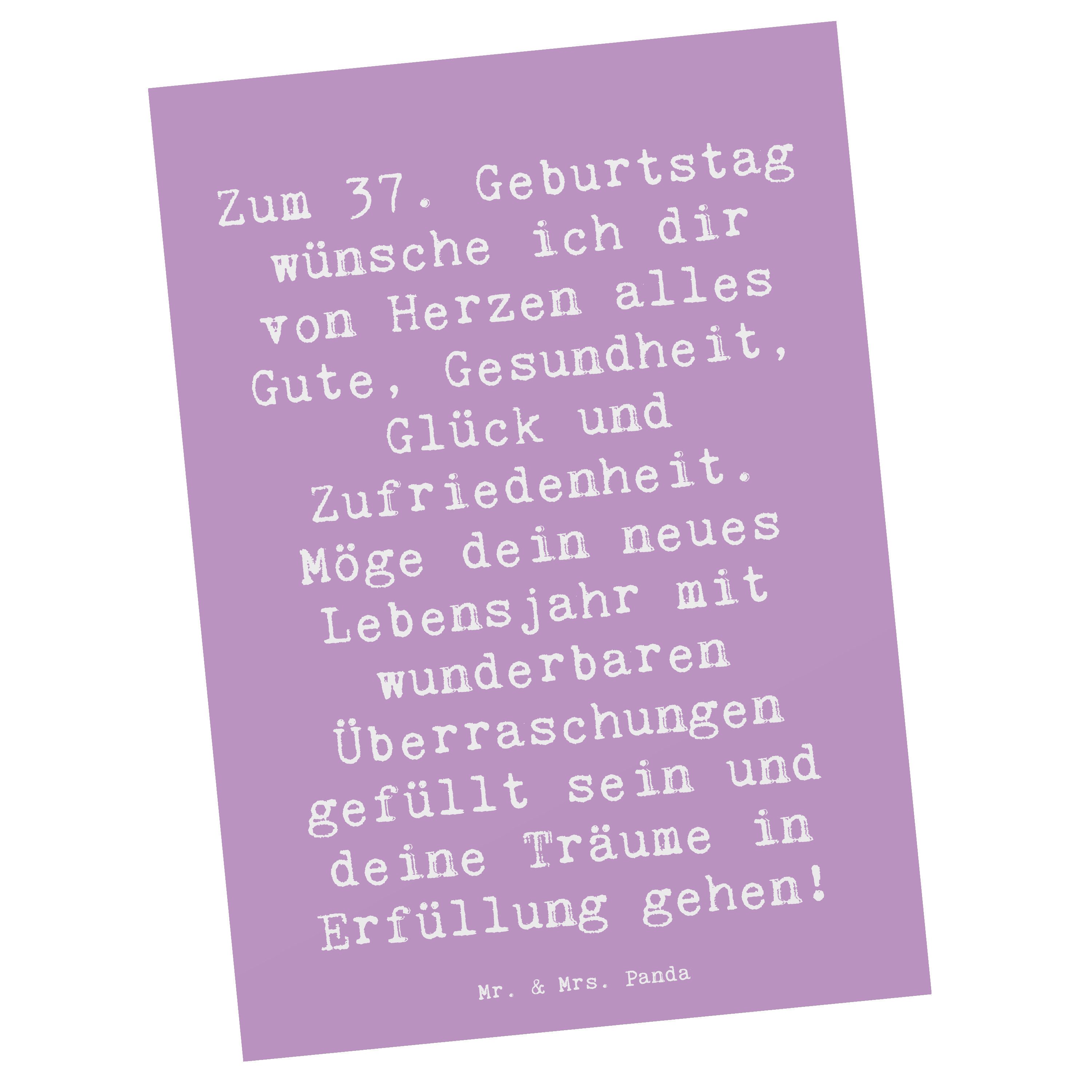 Mr. & Mrs. Panda Postkarte Spruch 37. Geburtstag Grüße Weiß